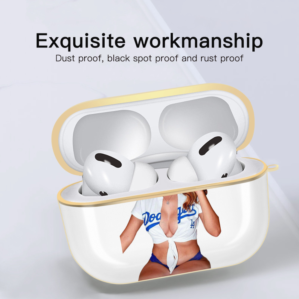  Luxury Gold AirPods Pro Case With Keychain, Flexible PC Material, Full Protection, Precise Cutouts, Anti-Fingerprint, Washable, Durable Design