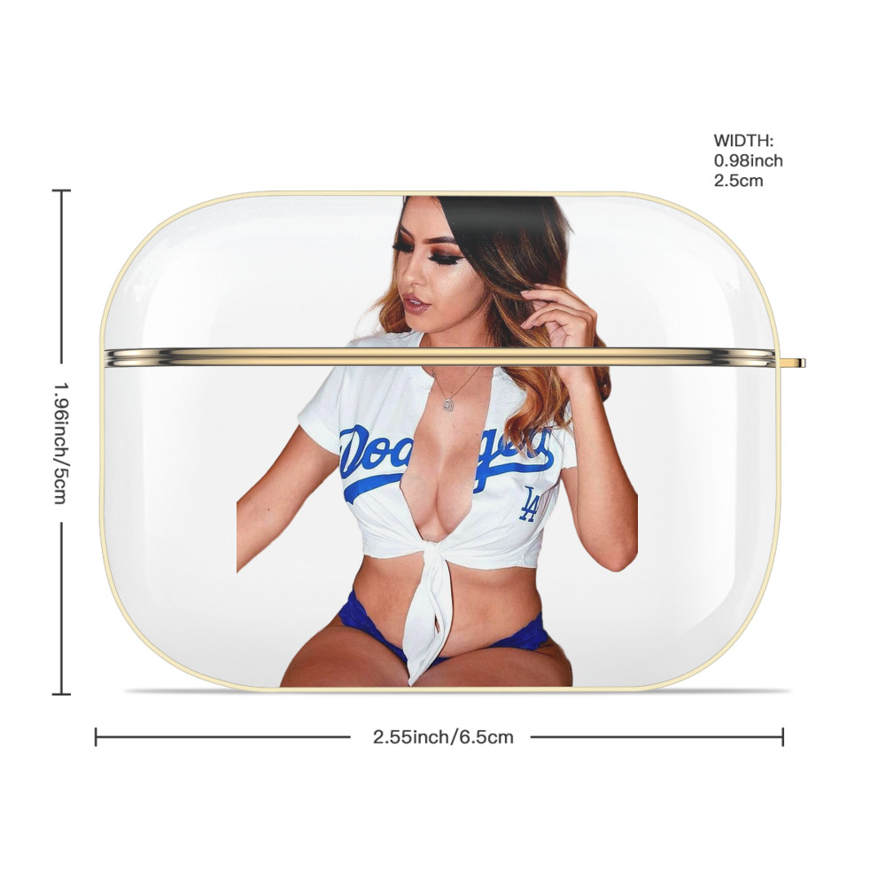  Luxury Gold AirPods Pro Case With Keychain, Flexible PC Material, Full Protection, Precise Cutouts, Anti-Fingerprint, Washable, Durable Design