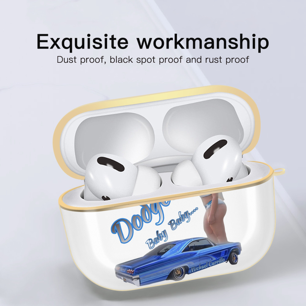  Luxury Gold AirPods Pro Case With Keychain, Flexible PC Material, Full Protection, Precise Cutouts, Anti-Fingerprint, Washable, Durable Design