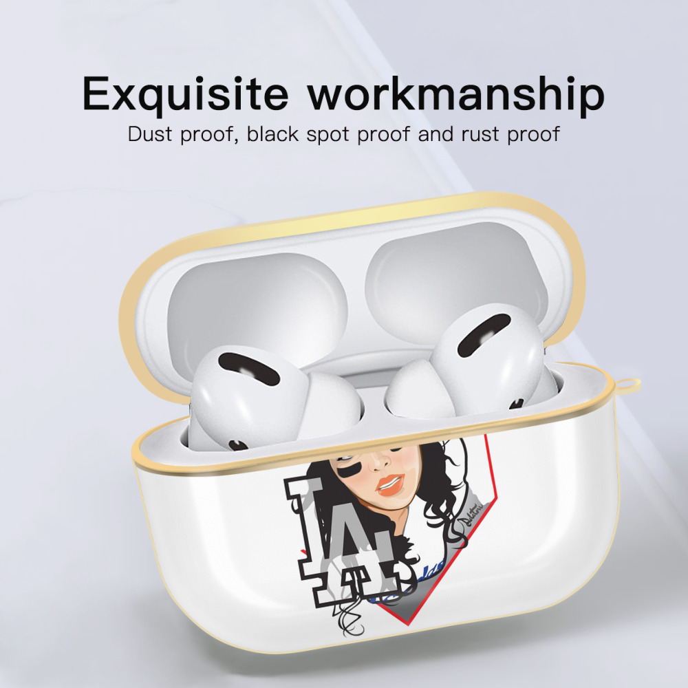  Luxury Gold AirPods Pro Case With Keychain, Flexible PC Material, Full Protection, Precise Cutouts, Anti-Fingerprint, Washable, Durable Design