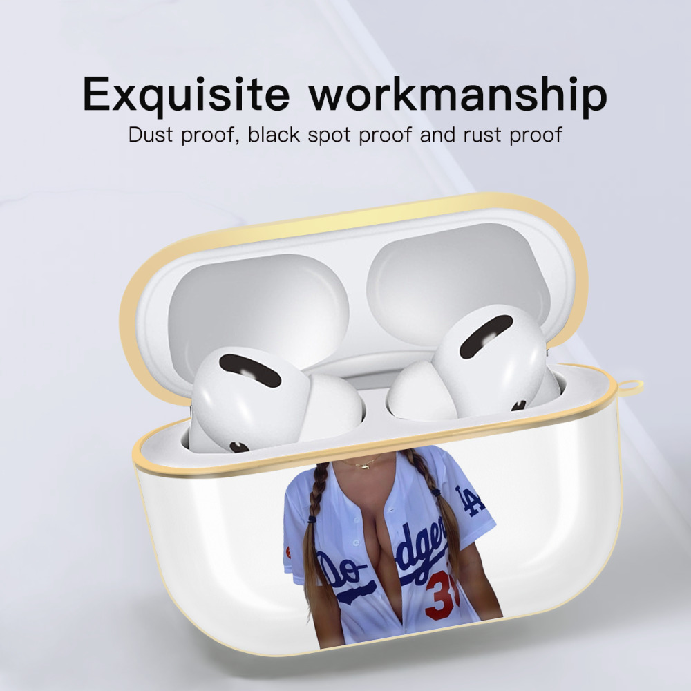  Luxury Gold AirPods Pro Case With Keychain, Flexible PC Material, Full Protection, Precise Cutouts, Anti-Fingerprint, Washable, Durable Design