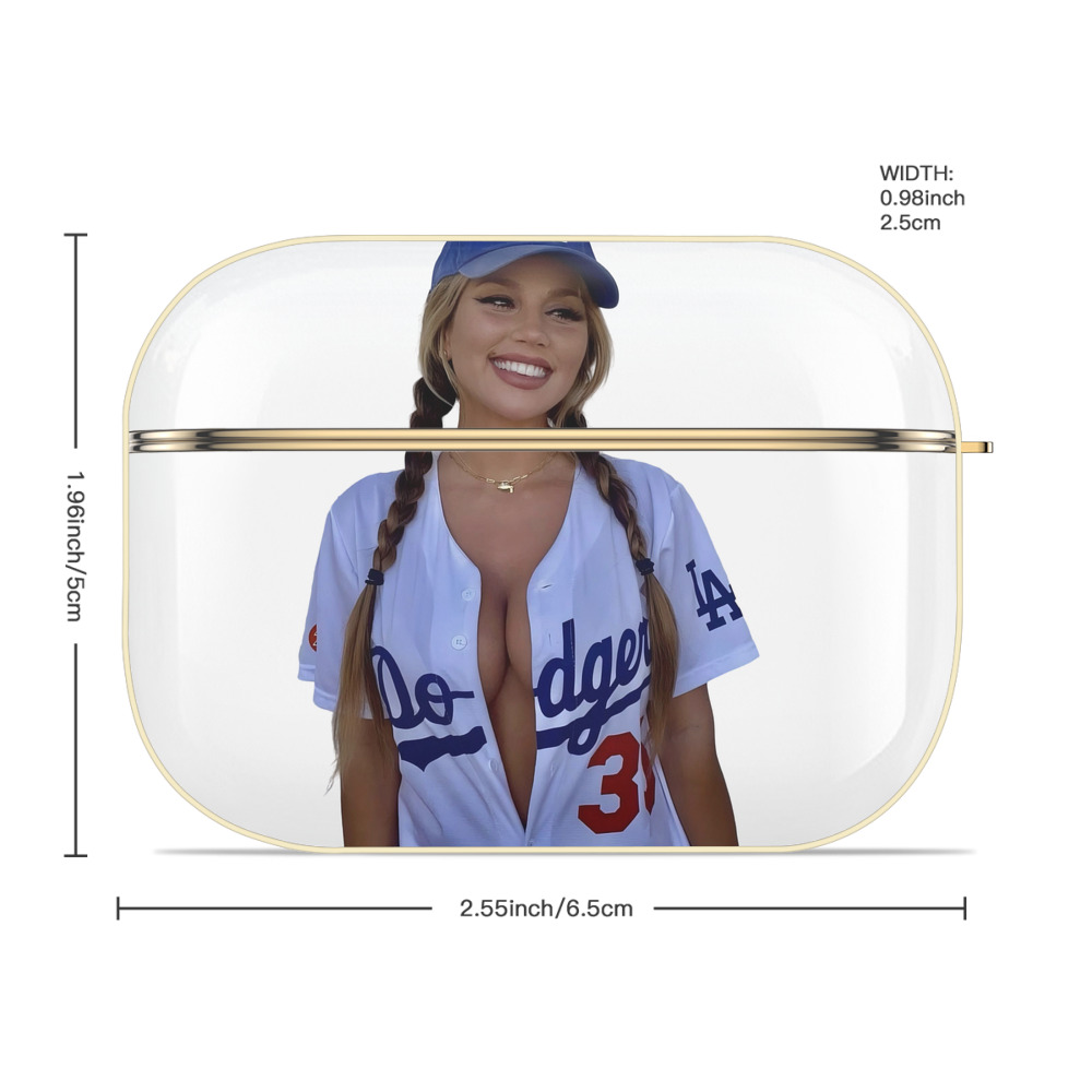  Luxury Gold AirPods Pro Case With Keychain, Flexible PC Material, Full Protection, Precise Cutouts, Anti-Fingerprint, Washable, Durable Design