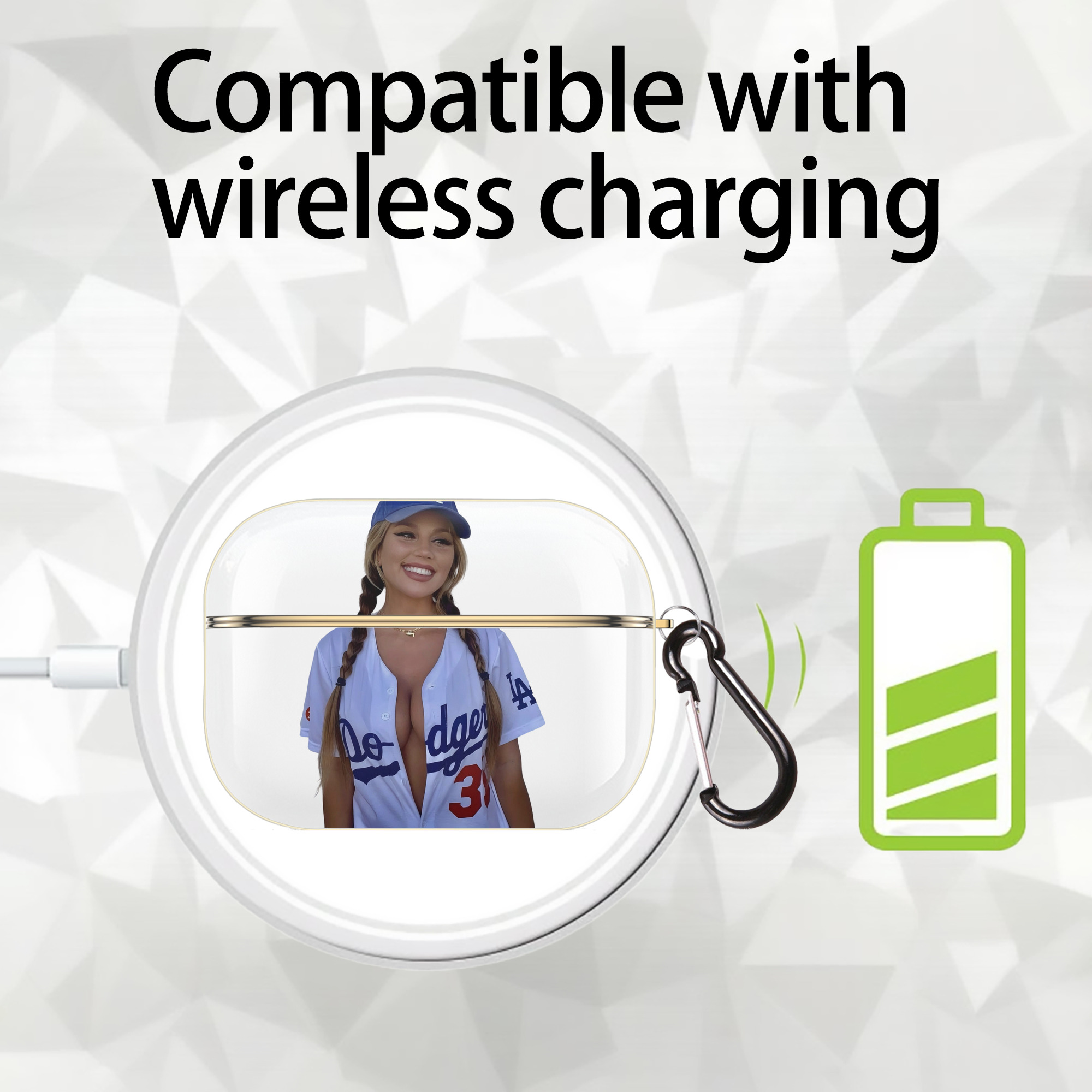  Luxury Gold AirPods Pro Case With Keychain, Flexible PC Material, Full Protection, Precise Cutouts, Anti-Fingerprint, Washable, Durable Design