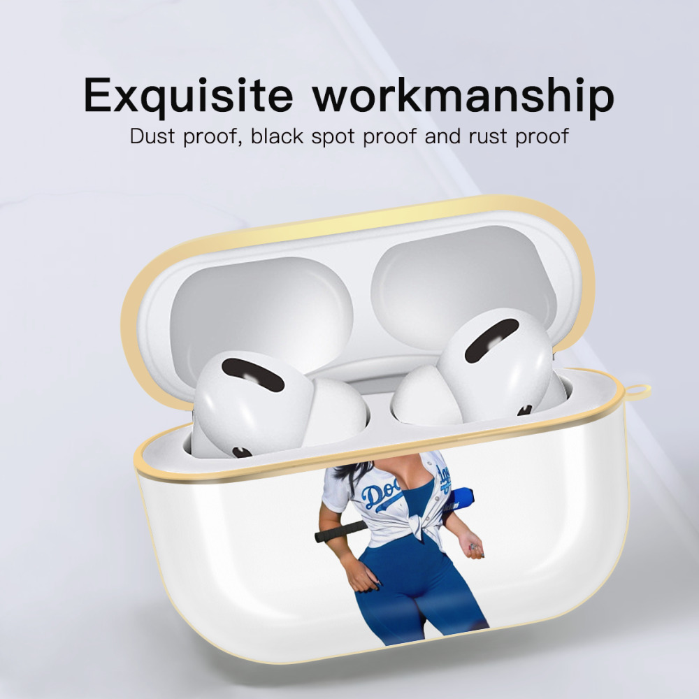  Luxury Gold AirPods Pro Case With Keychain, Flexible PC Material, Full Protection, Precise Cutouts, Anti-Fingerprint, Washable, Durable Design