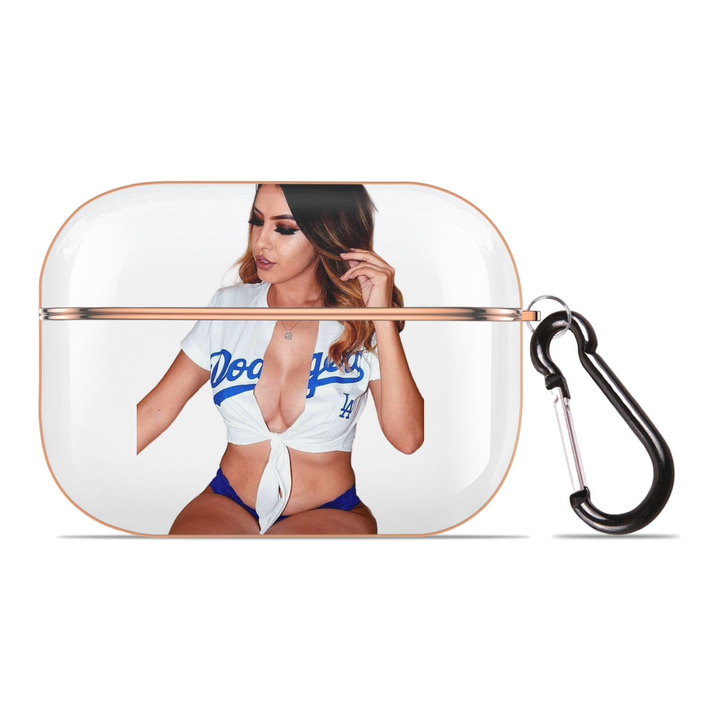  AirPods Pro Protective Case Rose Gold, Flexible PC Material, Precise Fit, Anti-Slip Cover, Full Protection, Fingerprint Resistant, Washable With Keychain