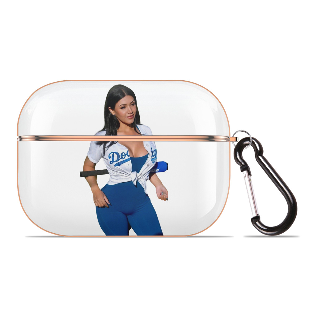  AirPods Pro Protective Case Rose Gold, Flexible PC Material, Precise Fit, Anti-Slip Cover, Full Protection, Fingerprint Resistant, Washable With Keychain