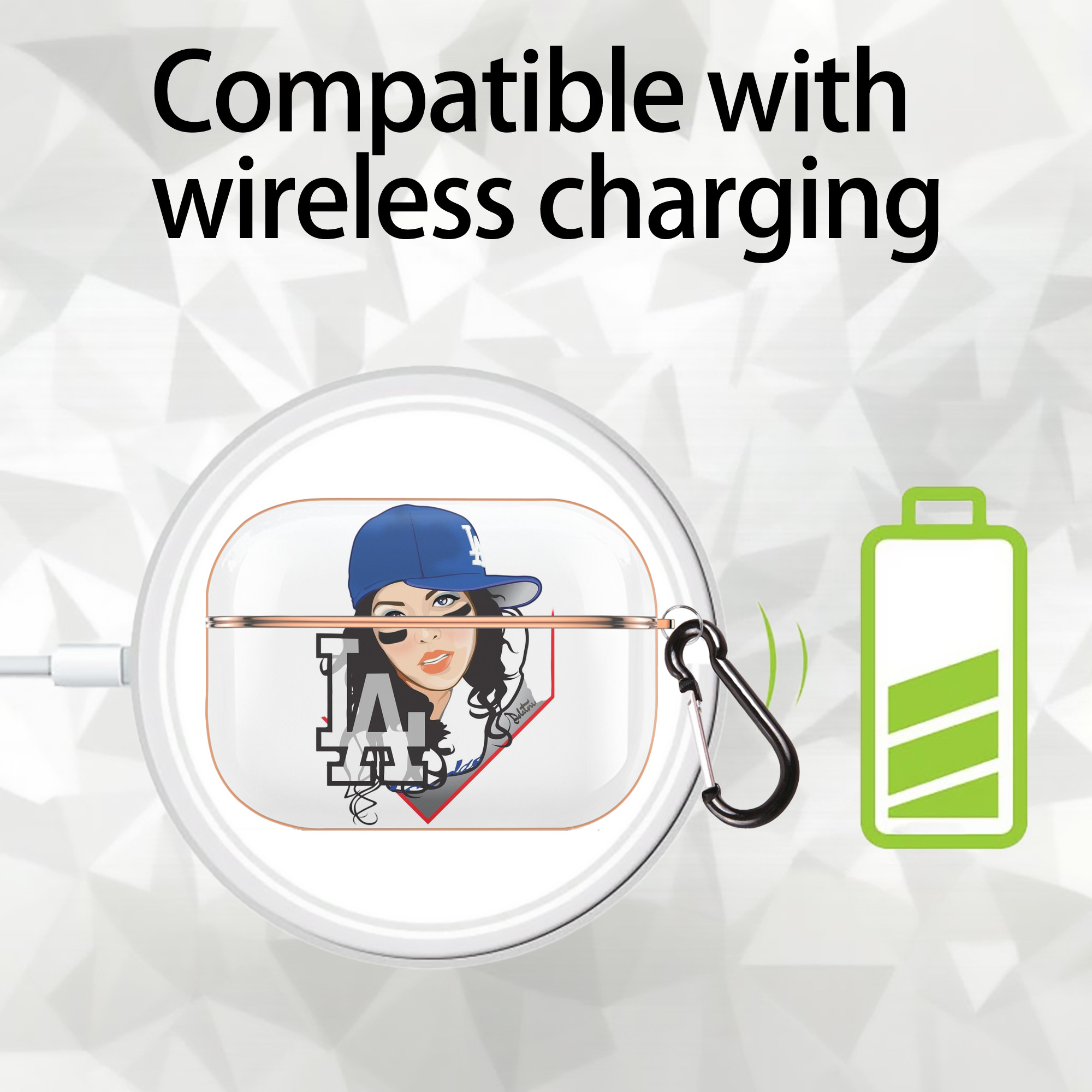  AirPods Pro Protective Case Rose Gold, Flexible PC Material, Precise Fit, Anti-Slip Cover, Full Protection, Fingerprint Resistant, Washable With Keychain