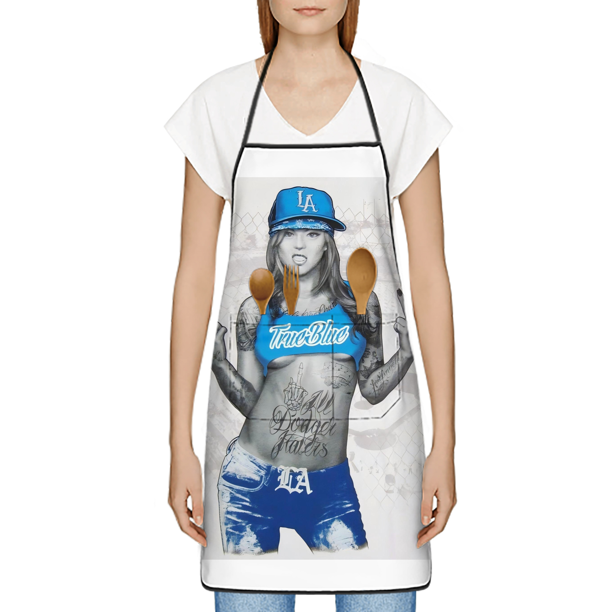  Stain-Resistant Polyester Apron With Pocket – Full Print, Waterproof, Anti-Wrinkle, Anti-Pilling – Ideal For Kitchen, BBQ, Restaurant, Salon & More