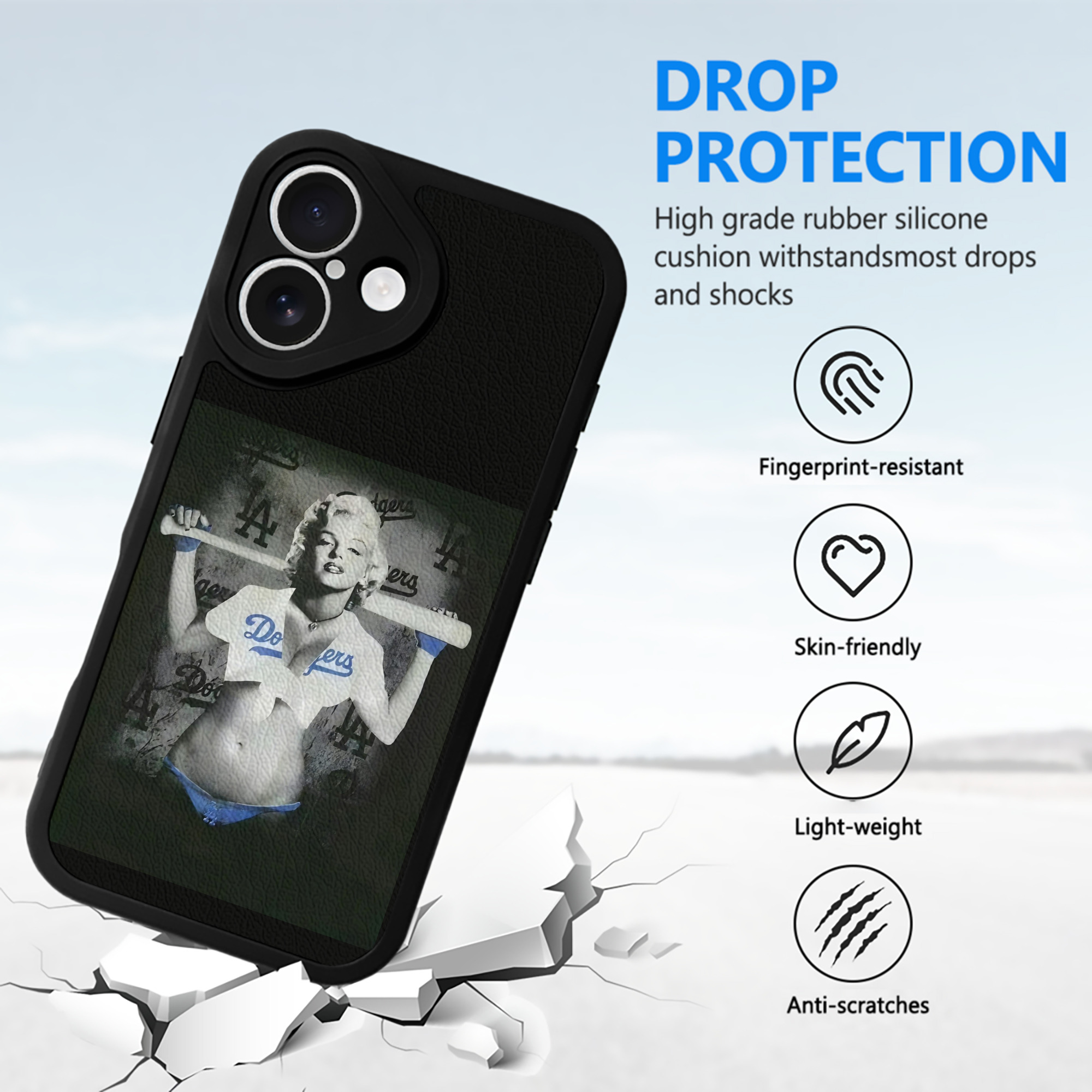  IPhone 16 Silicone Leather Case – UV Print, Lambskin Texture – Perfect Fit, Wireless Charging Compatible, Scratch Resistant, Precise Cutouts – Stylish Protection For IPhone 16