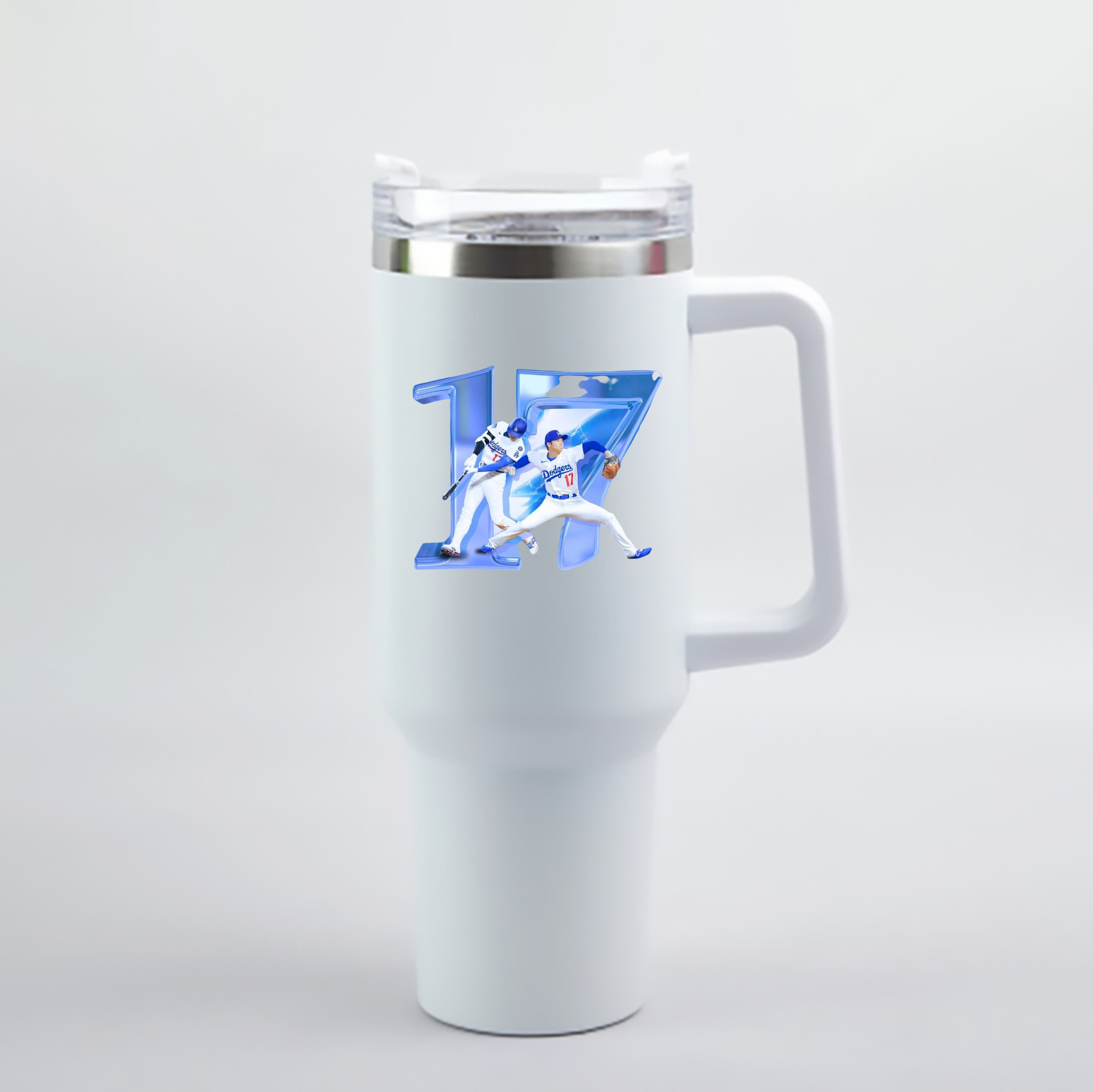  40oz Handle Car Cup With Crystal Sticker Design – Durable Stainless Steel Travel Mug With Reusable Straw – Double Wall Insulated