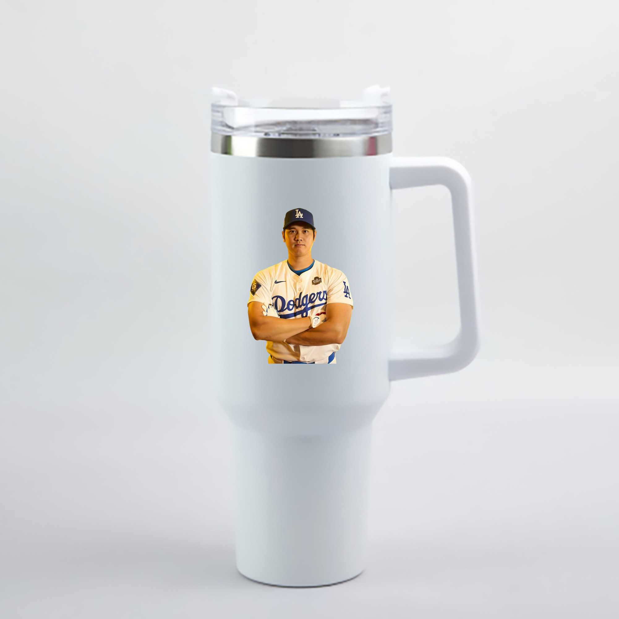  40oz Handle Car Cup With Crystal Sticker Design – Durable Stainless Steel Travel Mug With Reusable Straw – Double Wall Insulated