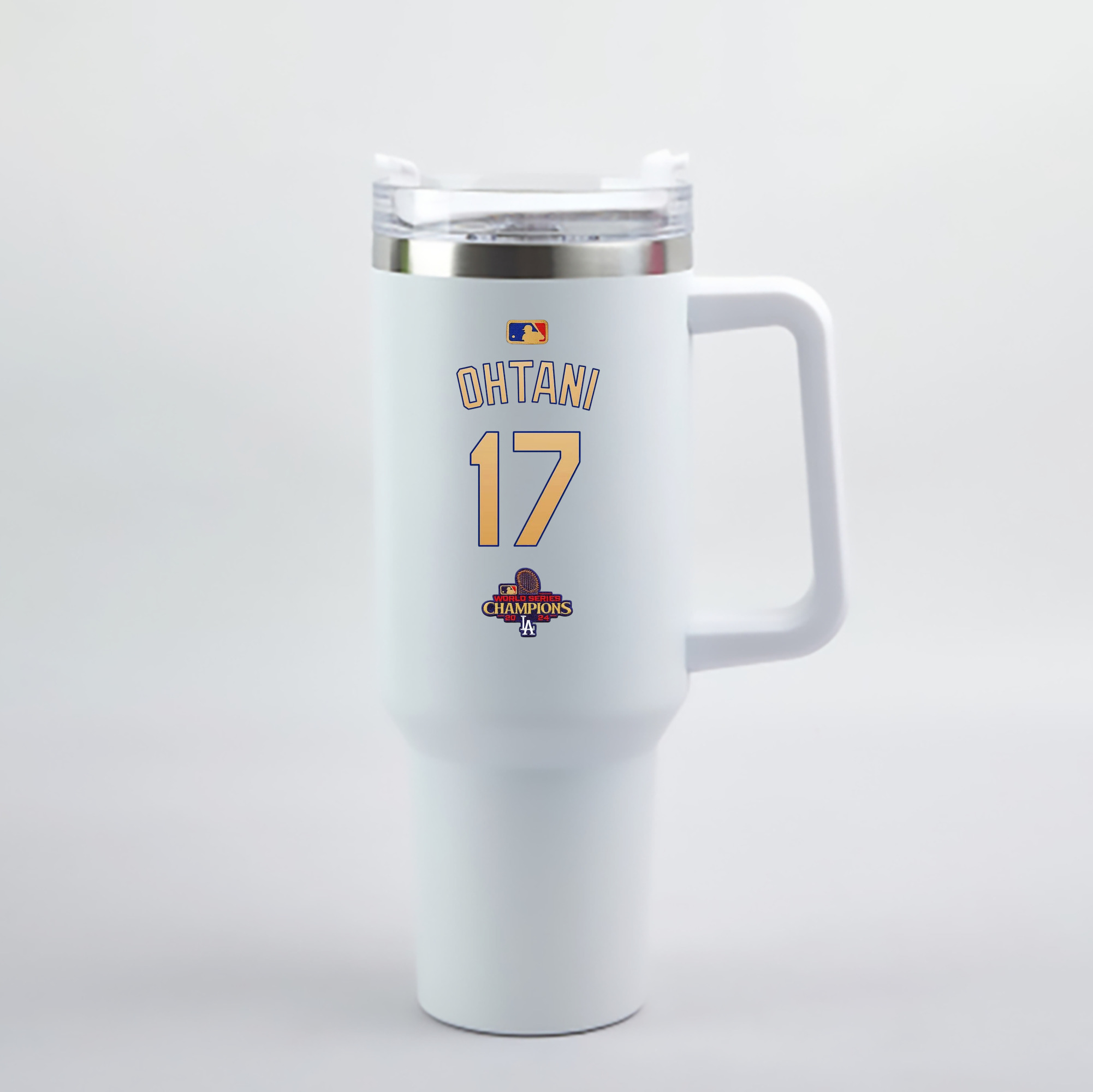  40oz Handle Car Cup With Crystal Sticker Design – Durable Stainless Steel Travel Mug With Reusable Straw – Double Wall Insulated