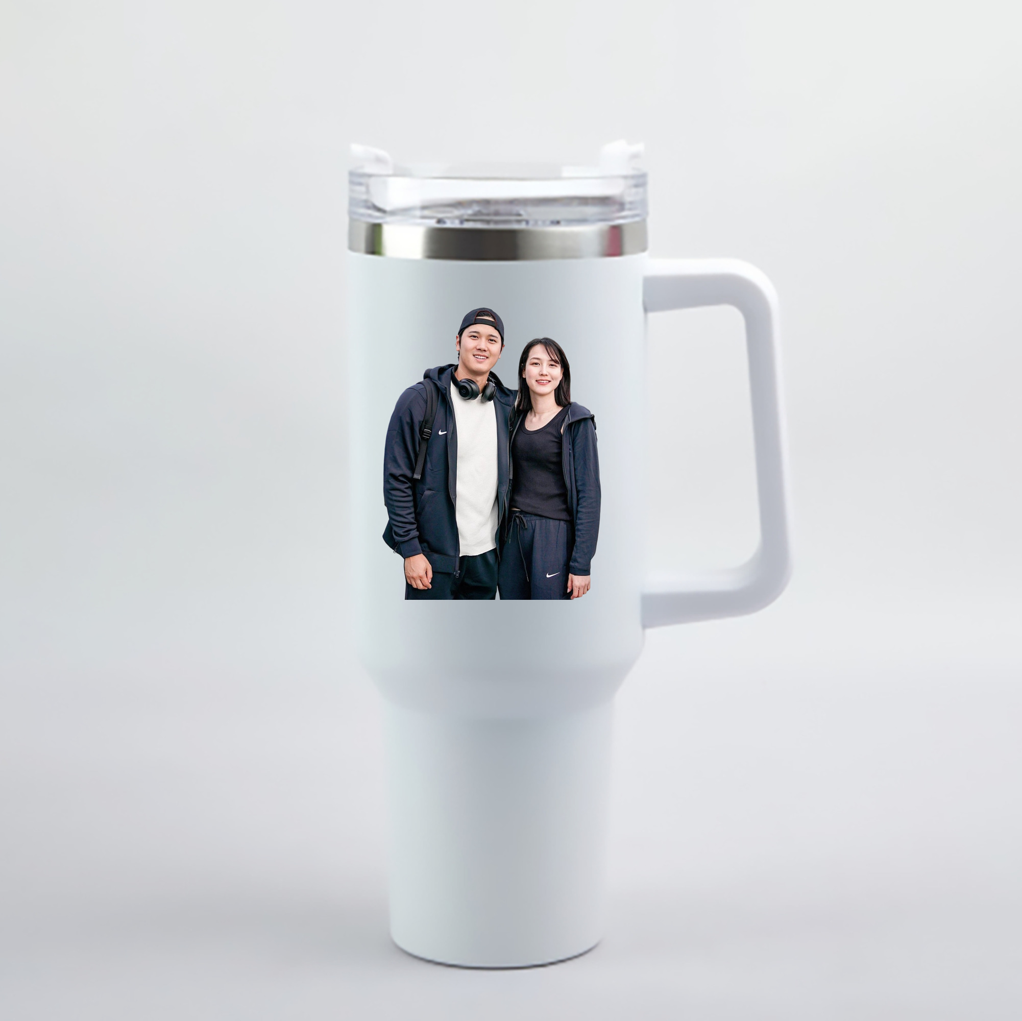  40oz Handle Car Cup With Crystal Sticker Design – Durable Stainless Steel Travel Mug With Reusable Straw – Double Wall Insulated