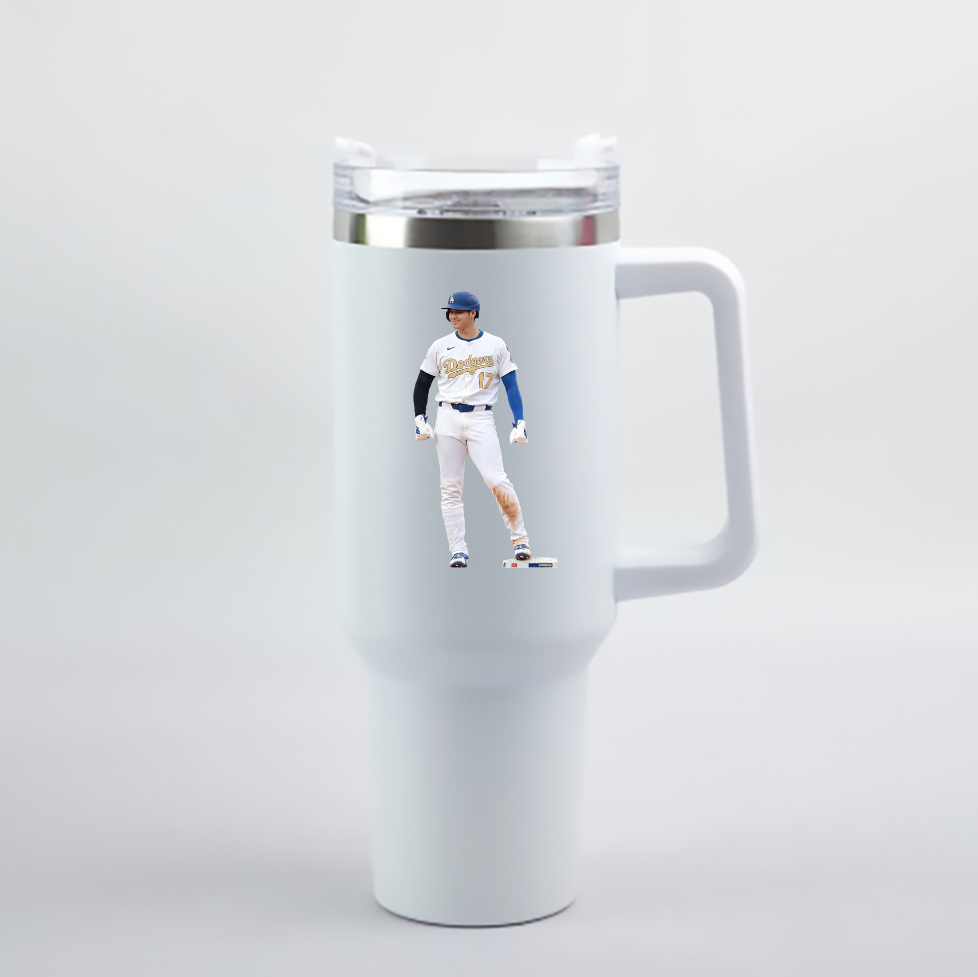  40oz Handle Car Cup With Crystal Sticker Design – Durable Stainless Steel Travel Mug With Reusable Straw – Double Wall Insulated