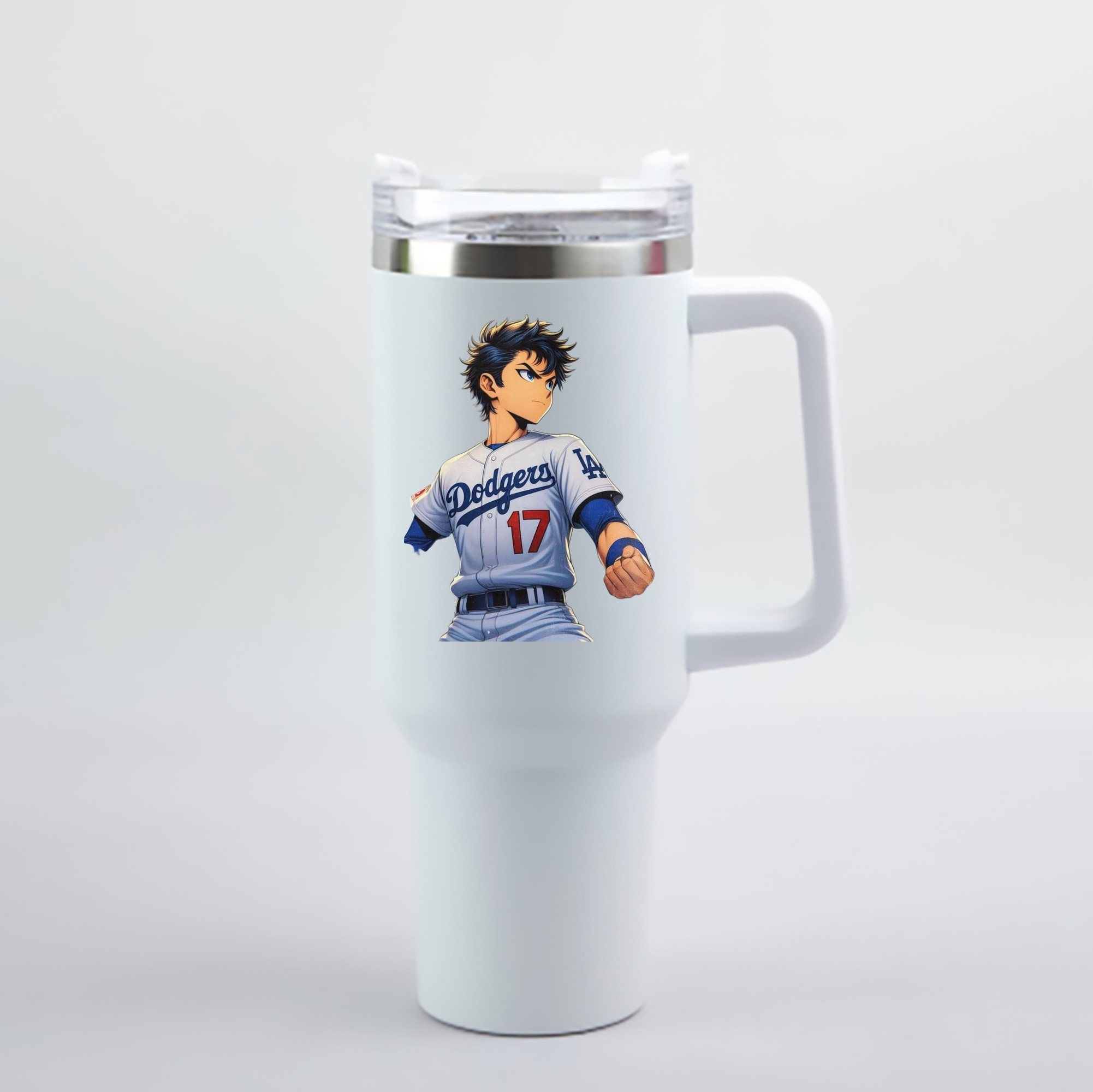  40oz Handle Car Cup With Crystal Sticker Design – Durable Stainless Steel Travel Mug With Reusable Straw – Double Wall Insulated