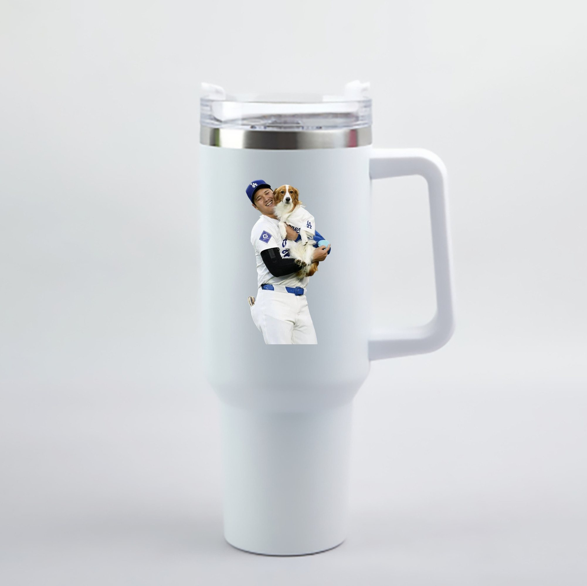  40oz Handle Car Cup With Crystal Sticker Design – Durable Stainless Steel Travel Mug With Reusable Straw – Double Wall Insulated