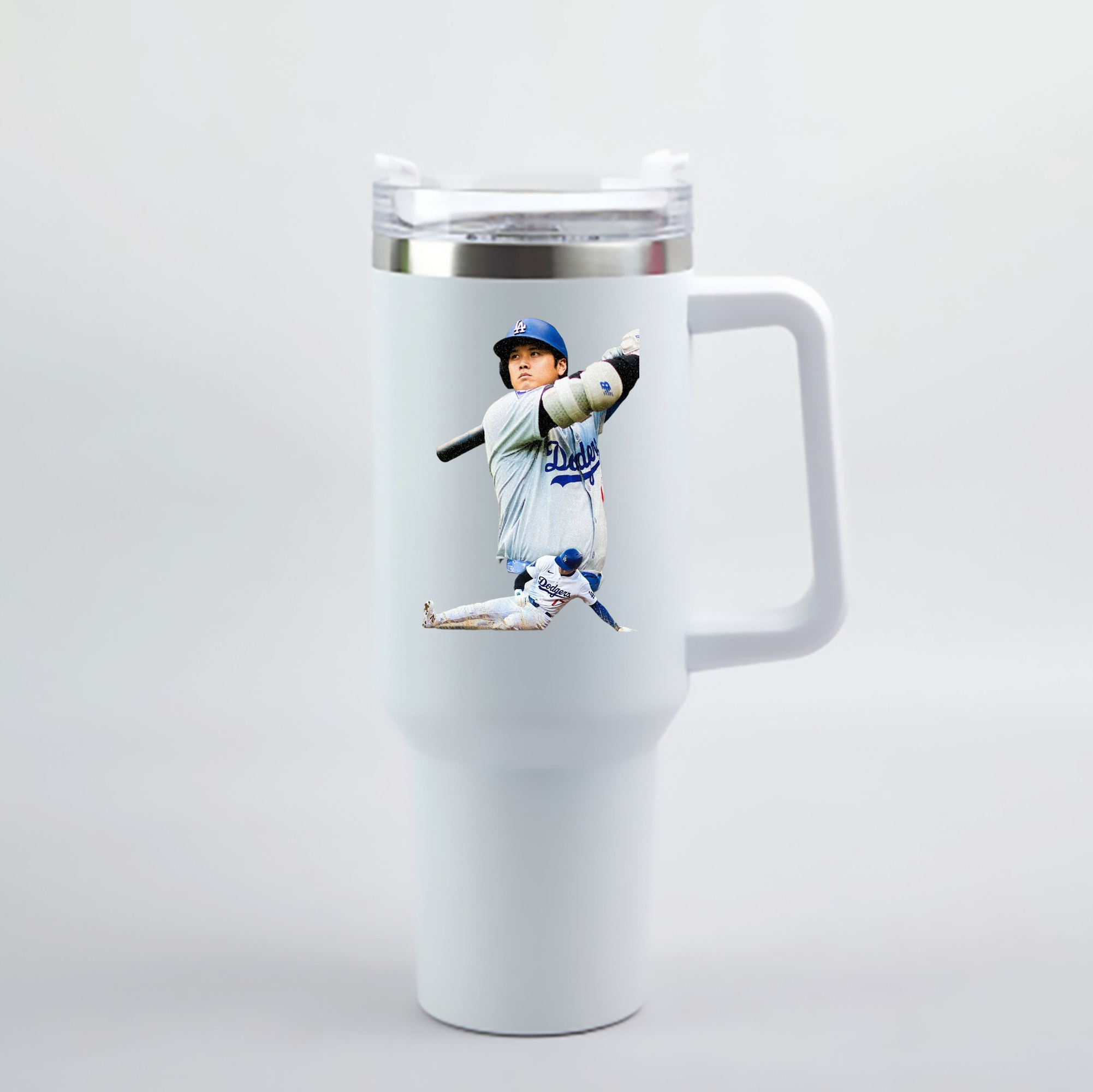  40oz Handle Car Cup With Crystal Sticker Design – Durable Stainless Steel Travel Mug With Reusable Straw – Double Wall Insulated