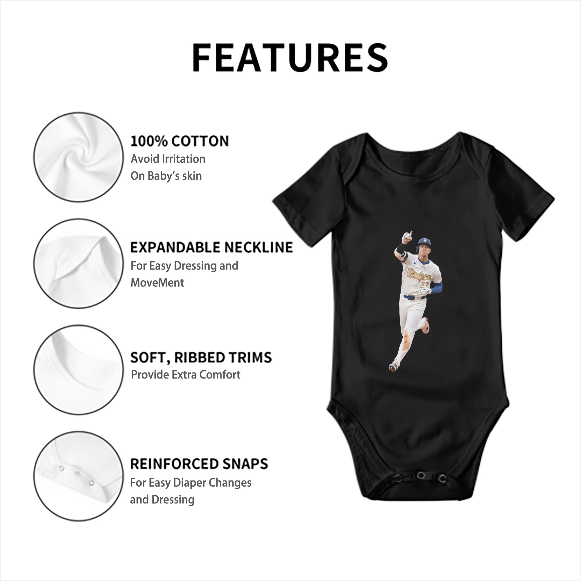  Baby Short Sleeve Romper – 100% Cotton Soft & Breathable Digital Print Onesie With Easy Snap Closure And Envelope Shoulder – Comfortable For Daily Wear & Travel