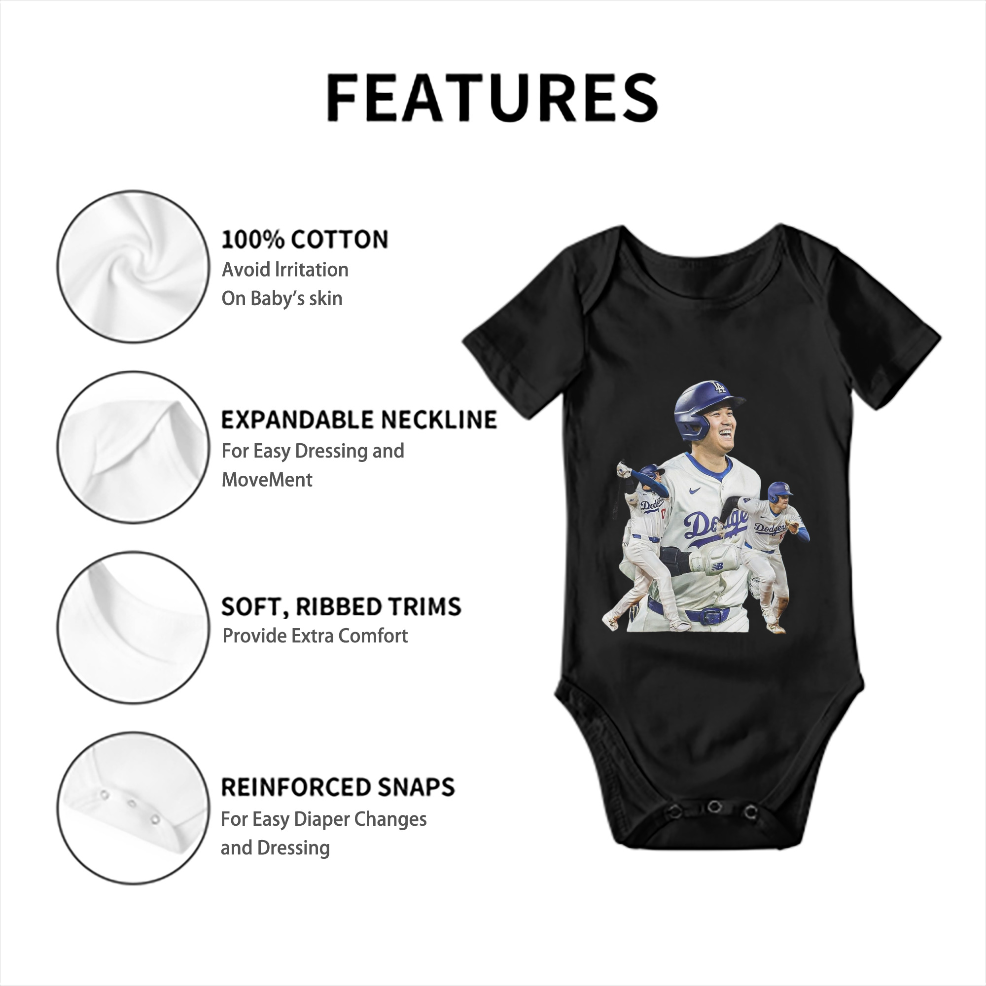  Baby Short Sleeve Romper – 100% Cotton Soft & Breathable Digital Print Onesie With Easy Snap Closure And Envelope Shoulder – Comfortable For Daily Wear & Travel