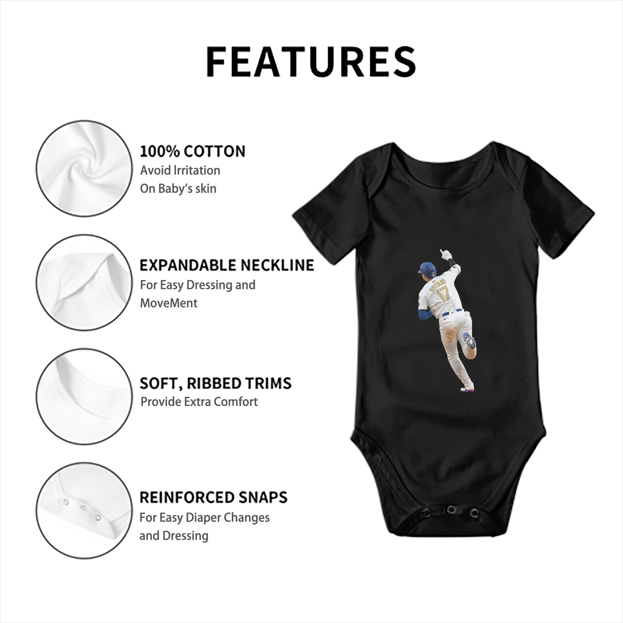  Baby Short Sleeve Romper – 100% Cotton Soft & Breathable Digital Print Onesie With Easy Snap Closure And Envelope Shoulder – Comfortable For Daily Wear & Travel