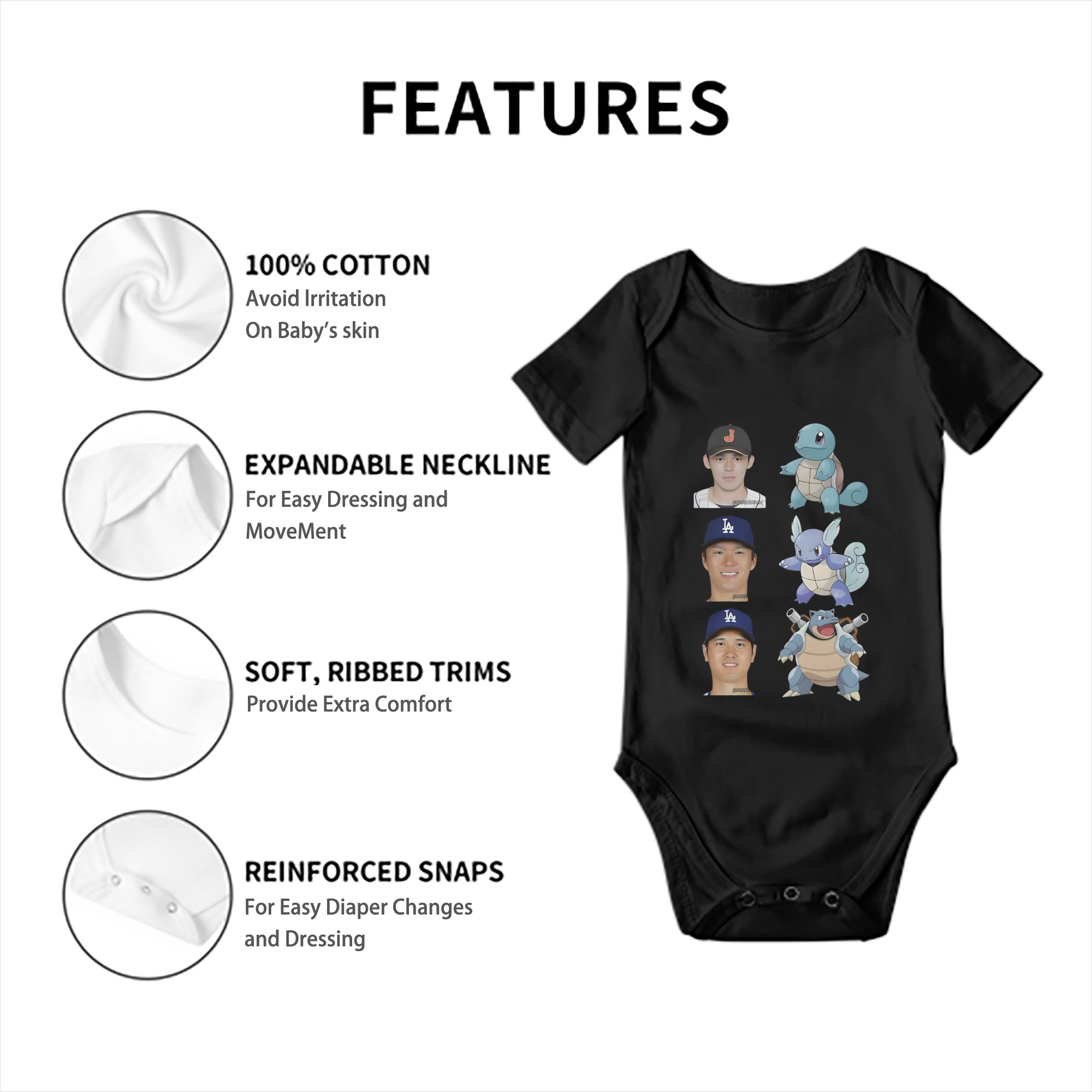  Baby Short Sleeve Romper – 100% Cotton Soft & Breathable Digital Print Onesie With Easy Snap Closure And Envelope Shoulder – Comfortable For Daily Wear & Travel