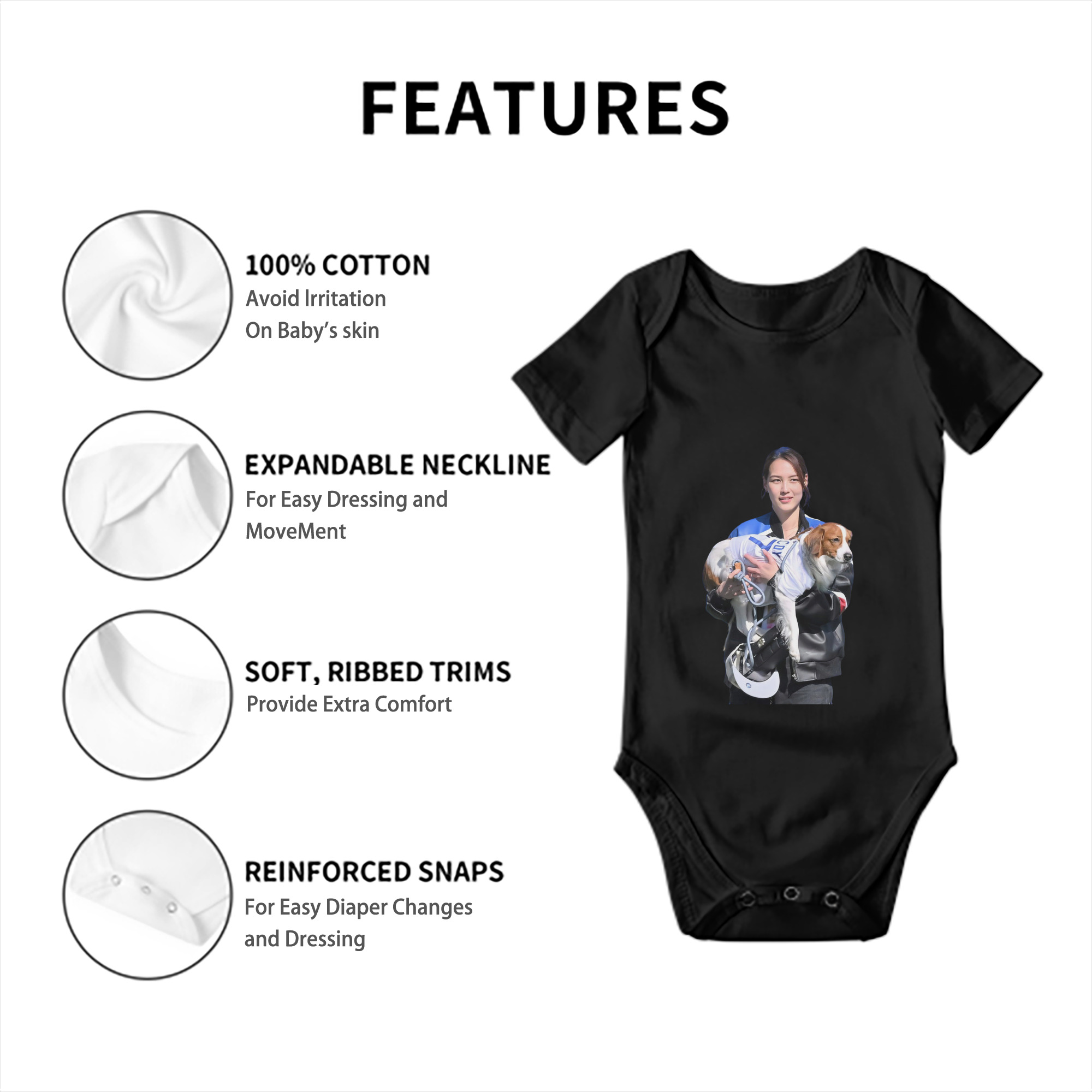  Baby Short Sleeve Romper – 100% Cotton Soft & Breathable Digital Print Onesie With Easy Snap Closure And Envelope Shoulder – Comfortable For Daily Wear & Travel