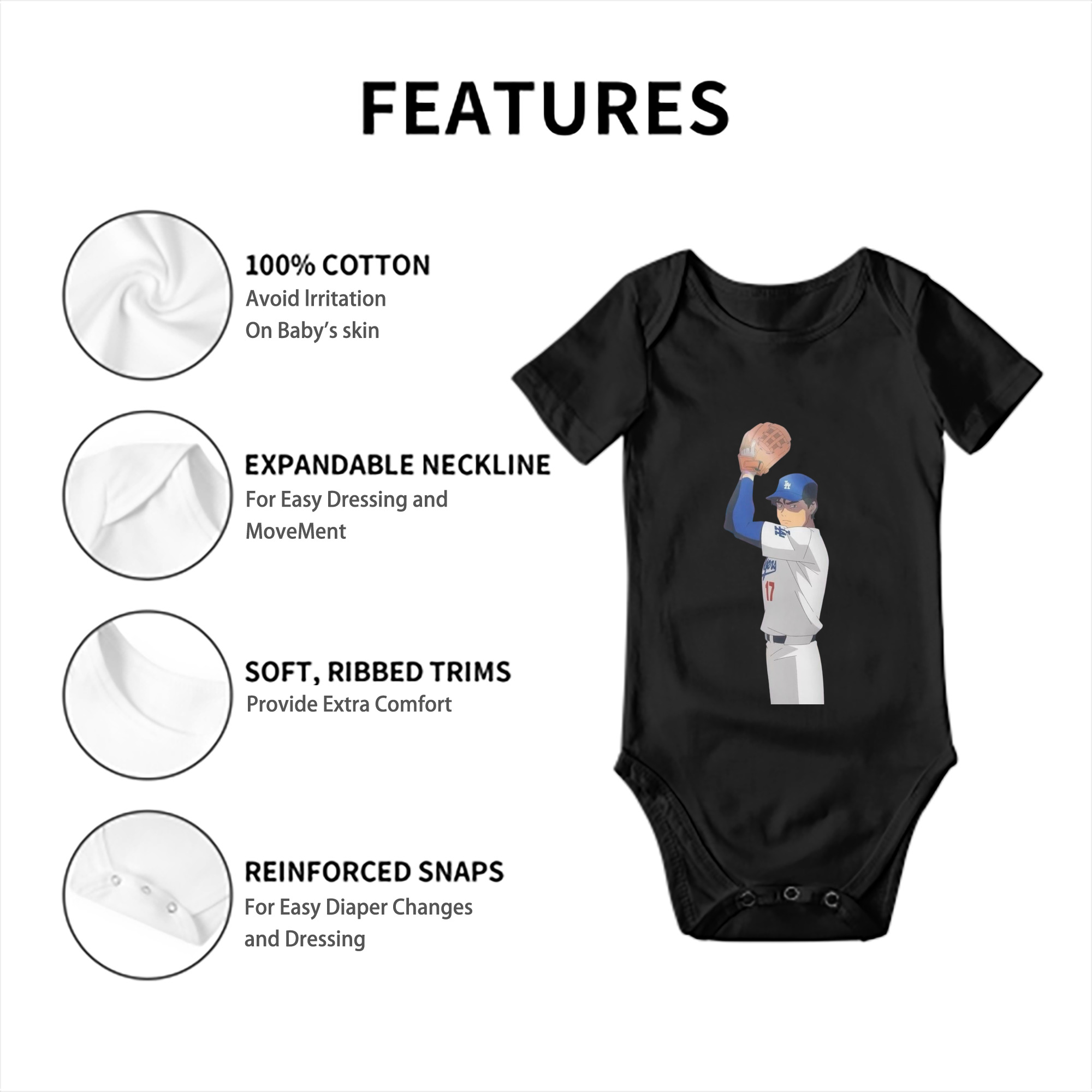  Baby Short Sleeve Romper – 100% Cotton Soft & Breathable Digital Print Onesie With Easy Snap Closure And Envelope Shoulder – Comfortable For Daily Wear & Travel