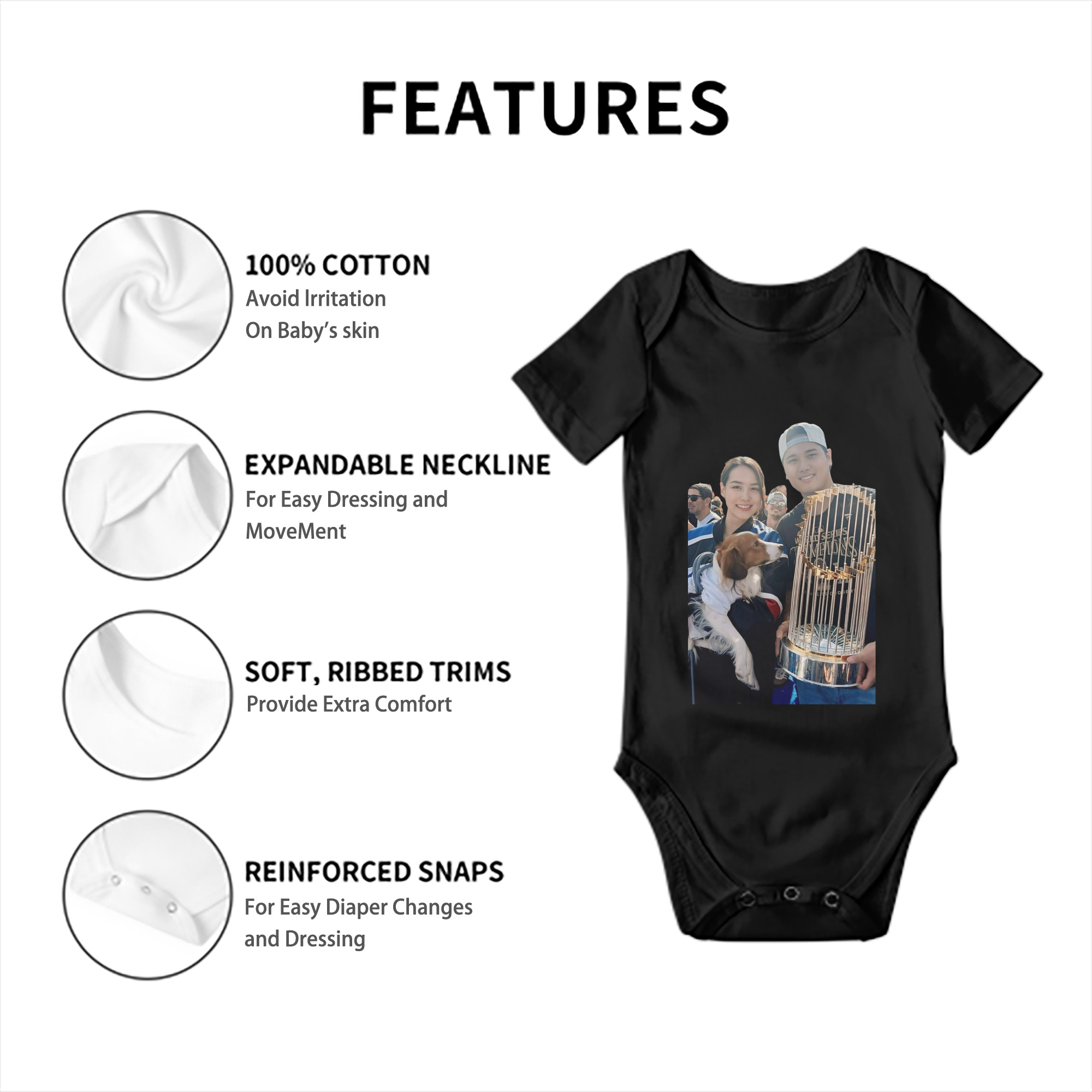  Baby Short Sleeve Romper – 100% Cotton Soft & Breathable Digital Print Onesie With Easy Snap Closure And Envelope Shoulder – Comfortable For Daily Wear & Travel