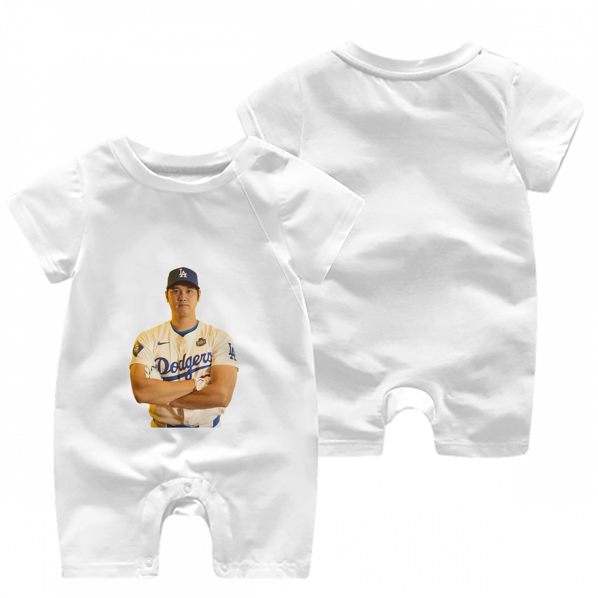  Baby Short Sleeve Onesie – 100% Cotton Soft & Breathable Digital Print Romper – Double-Sided Print, Snap Closure For Easy Diaper Changes – Comfortable For Boys & Girls