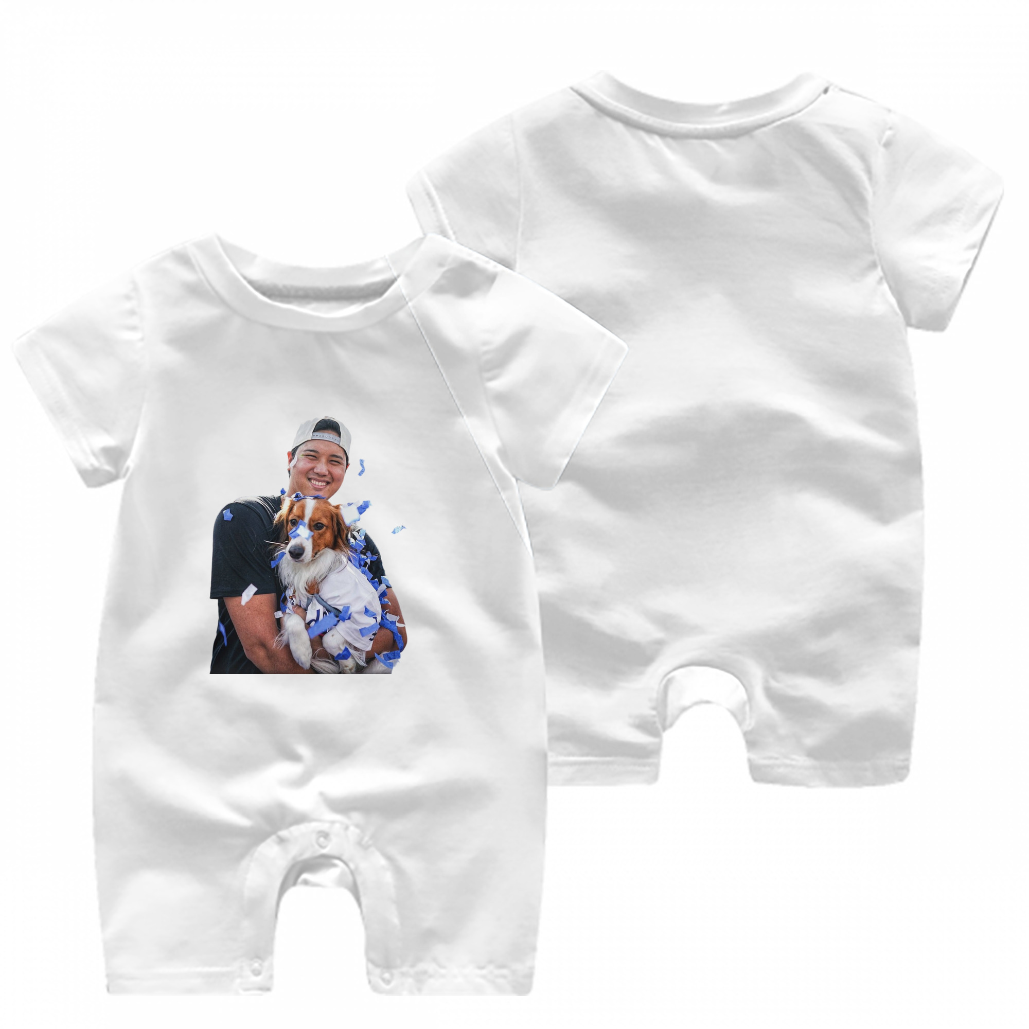  Baby Short Sleeve Onesie – 100% Cotton Soft & Breathable Digital Print Romper – Double-Sided Print, Snap Closure For Easy Diaper Changes – Comfortable For Boys & Girls