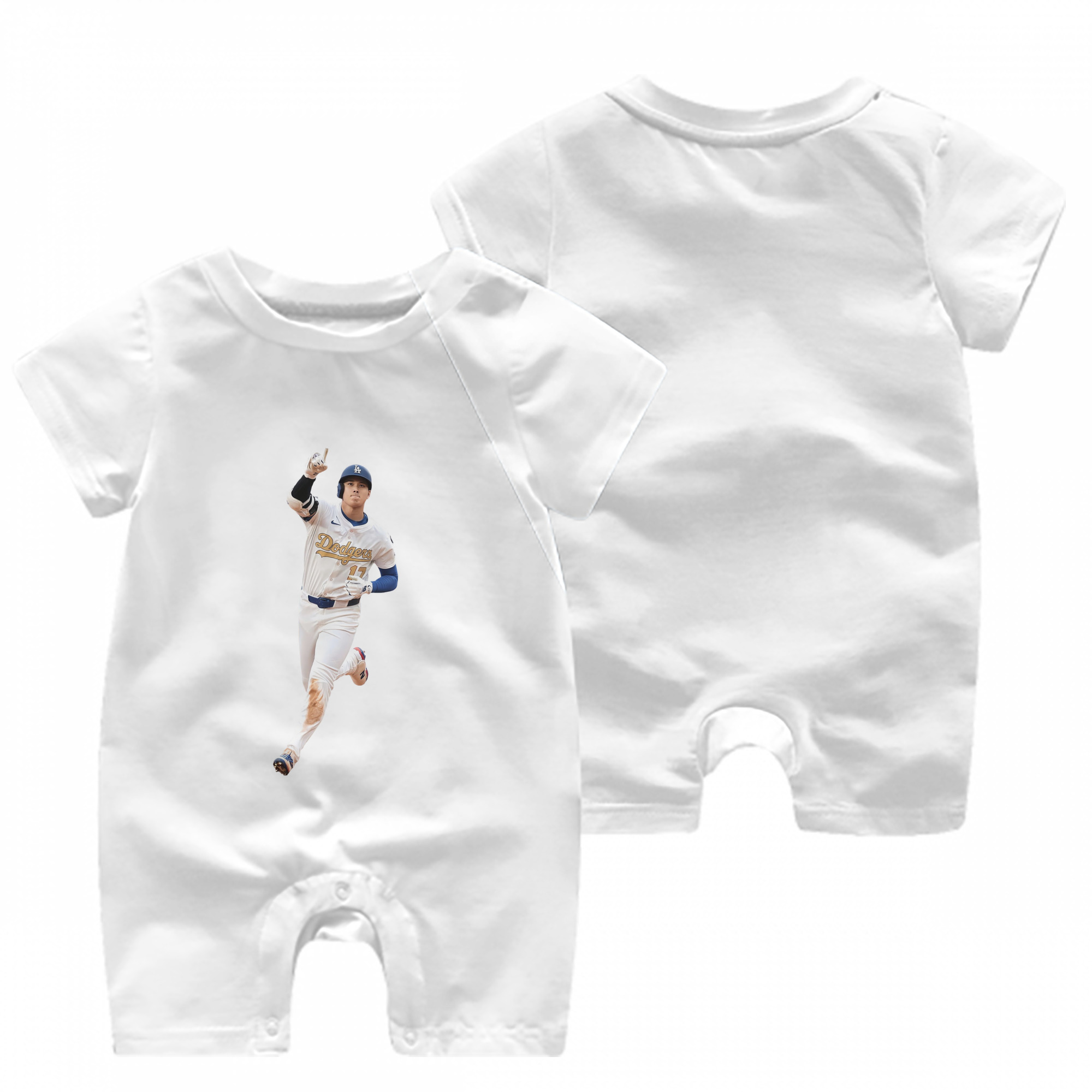  Baby Short Sleeve Onesie – 100% Cotton Soft & Breathable Digital Print Romper – Double-Sided Print, Snap Closure For Easy Diaper Changes – Comfortable For Boys & Girls