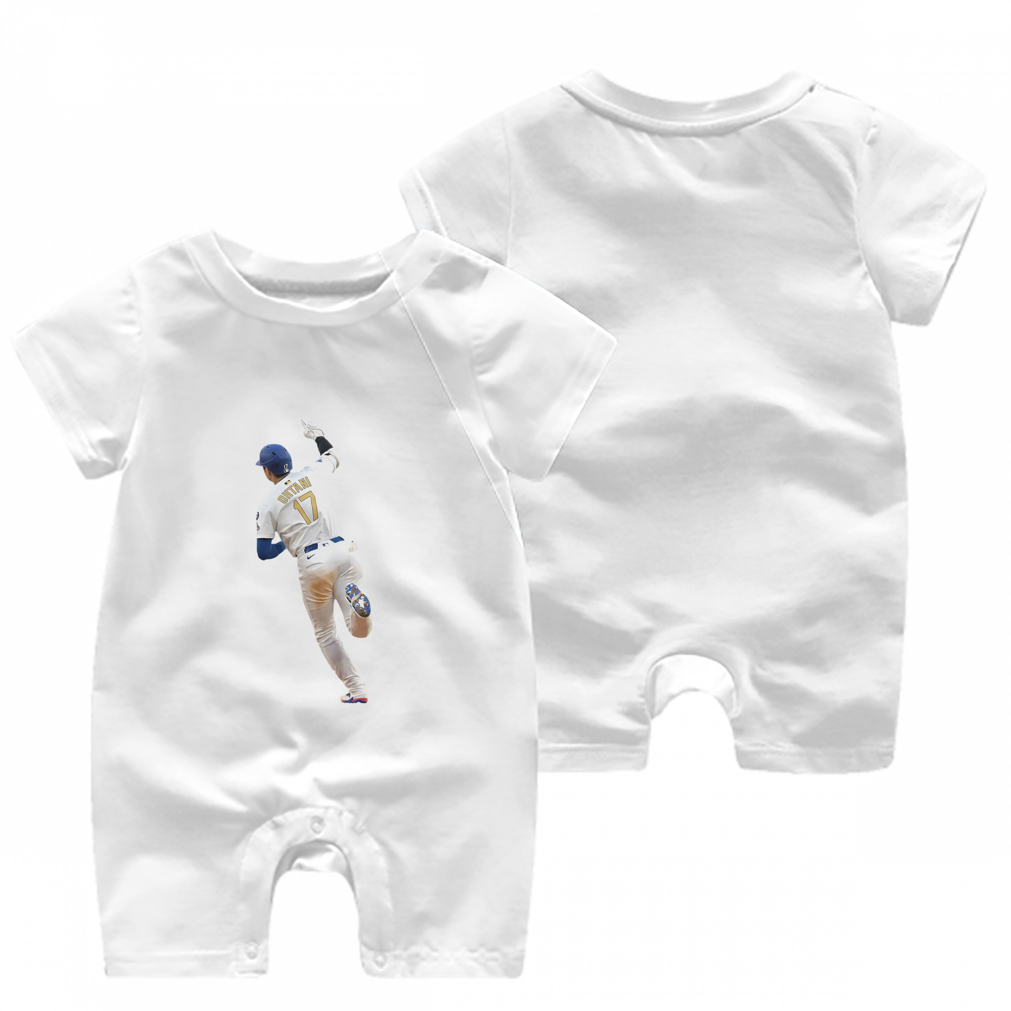  Baby Short Sleeve Onesie – 100% Cotton Soft & Breathable Digital Print Romper – Double-Sided Print, Snap Closure For Easy Diaper Changes – Comfortable For Boys & Girls