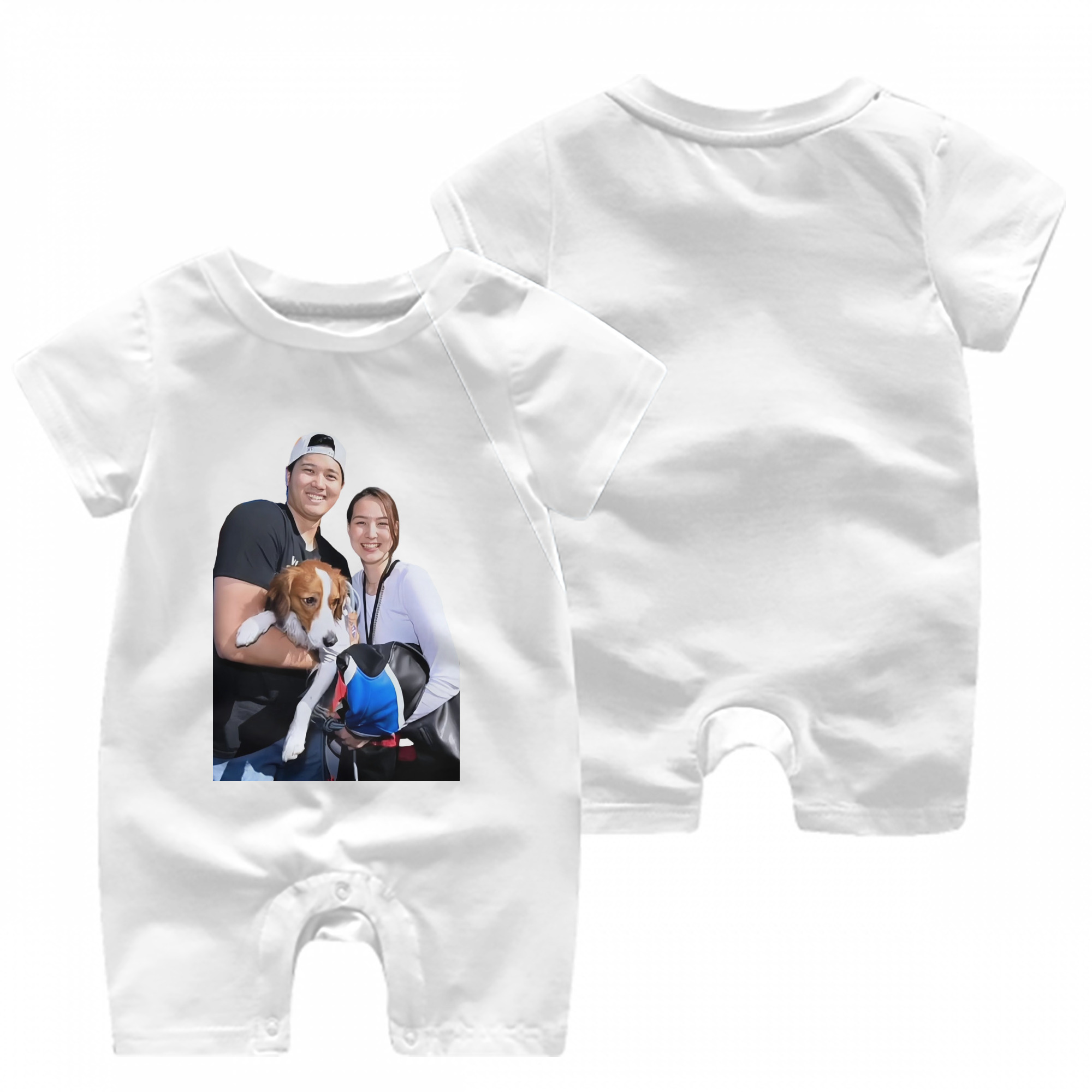  Baby Short Sleeve Onesie – 100% Cotton Soft & Breathable Digital Print Romper – Double-Sided Print, Snap Closure For Easy Diaper Changes – Comfortable For Boys & Girls