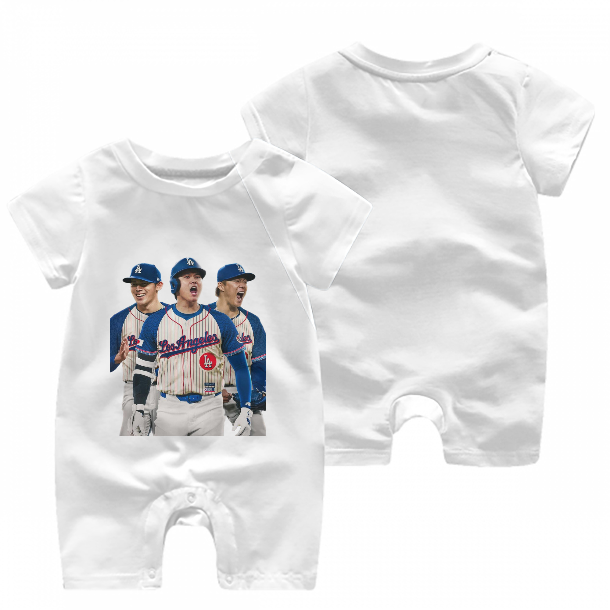  Baby Short Sleeve Onesie – 100% Cotton Soft & Breathable Digital Print Romper – Double-Sided Print, Snap Closure For Easy Diaper Changes – Comfortable For Boys & Girls