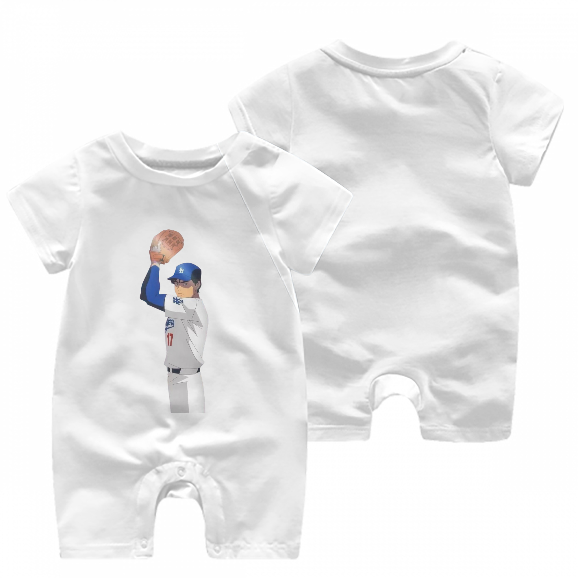  Baby Short Sleeve Onesie – 100% Cotton Soft & Breathable Digital Print Romper – Double-Sided Print, Snap Closure For Easy Diaper Changes – Comfortable For Boys & Girls