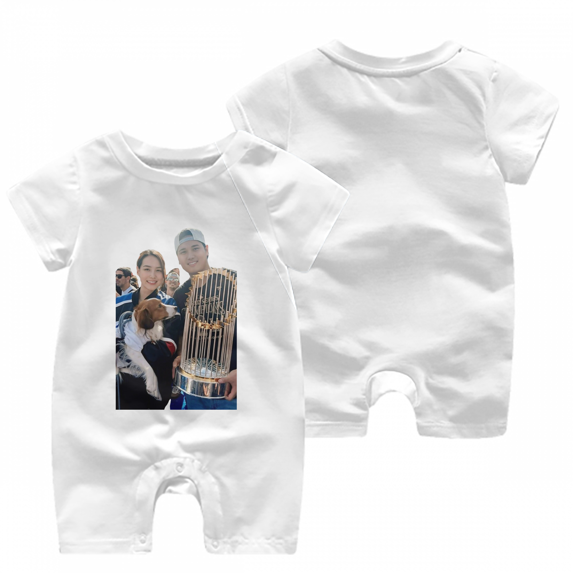  Baby Short Sleeve Onesie – 100% Cotton Soft & Breathable Digital Print Romper – Double-Sided Print, Snap Closure For Easy Diaper Changes – Comfortable For Boys & Girls