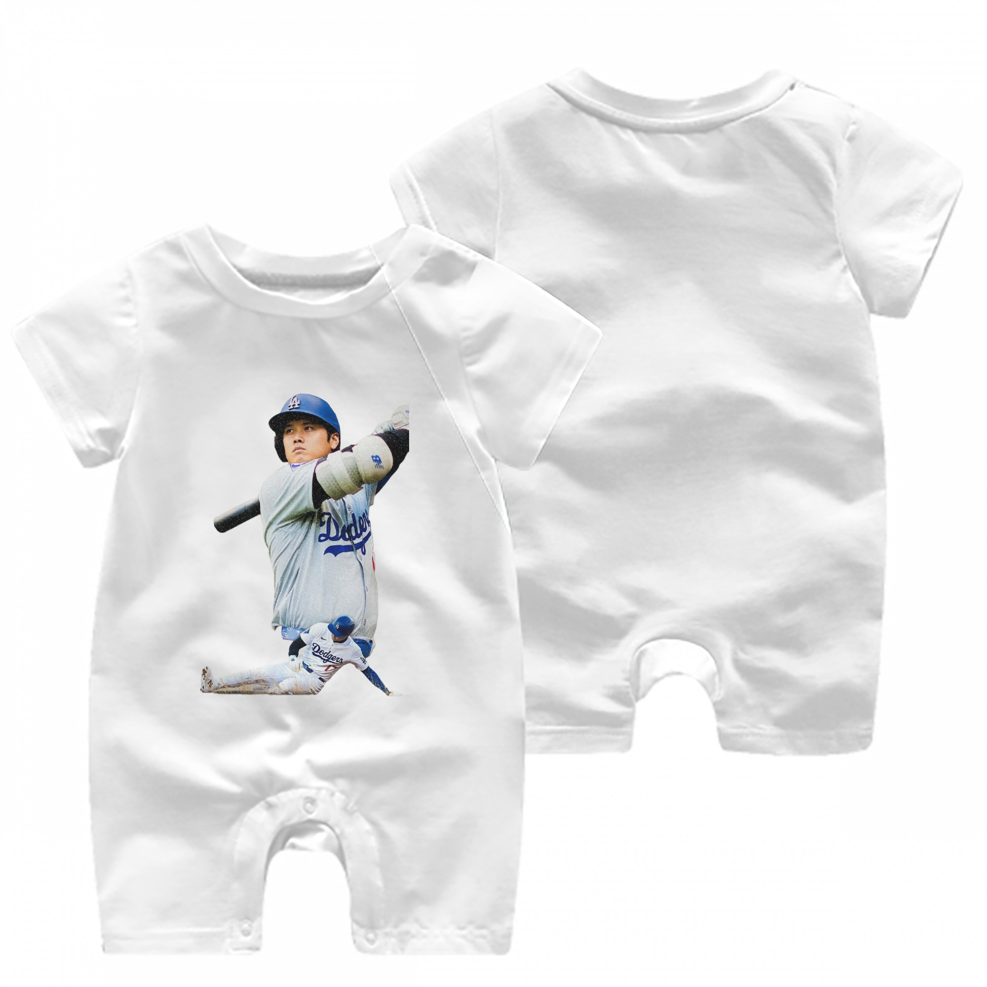  Baby Short Sleeve Onesie – 100% Cotton Soft & Breathable Digital Print Romper – Double-Sided Print, Snap Closure For Easy Diaper Changes – Comfortable For Boys & Girls