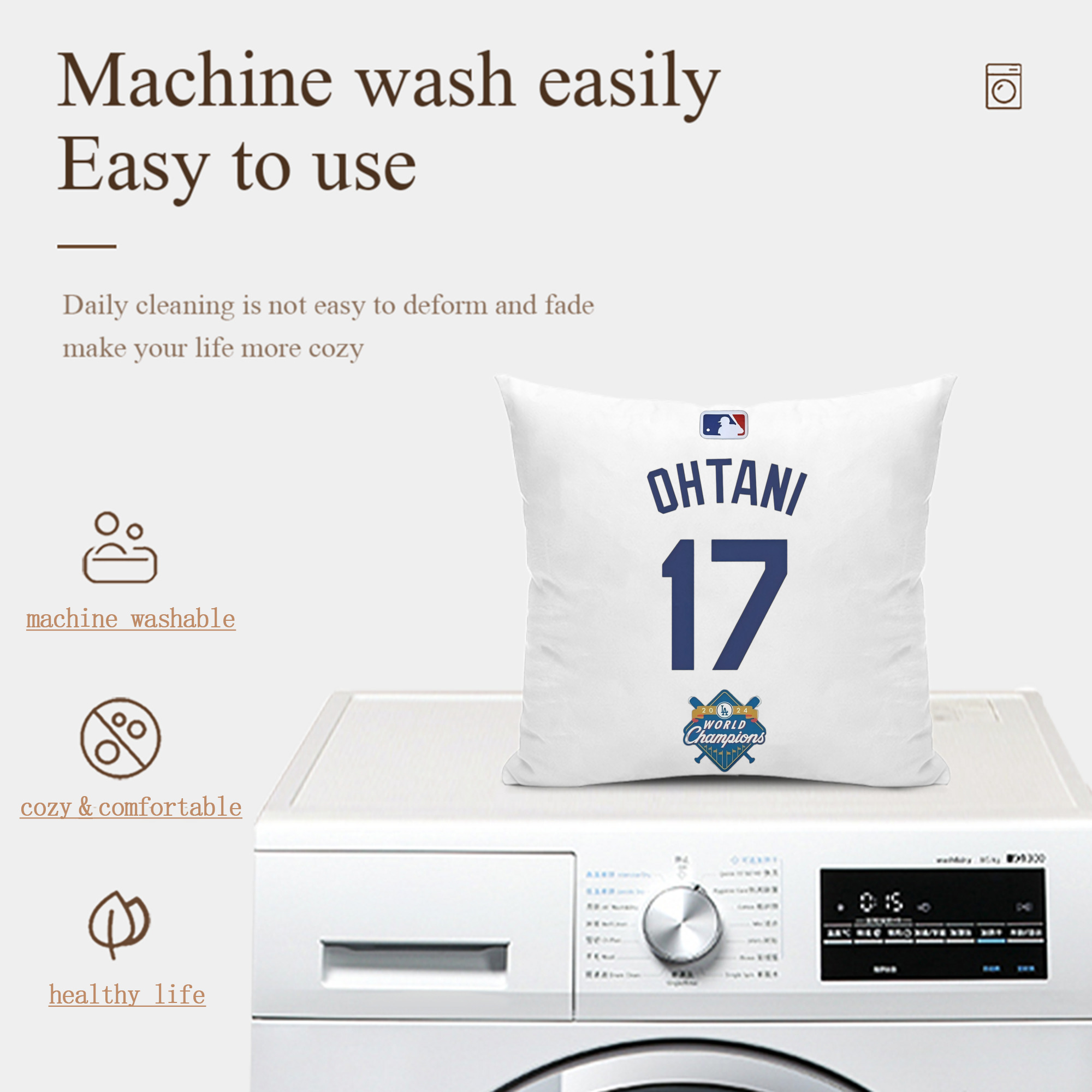  Soft Polyester Pillow Cover With Insert – Double-Sided Design, Invisible Zipper, Durable & Breathable – Easy Care Cushion Set