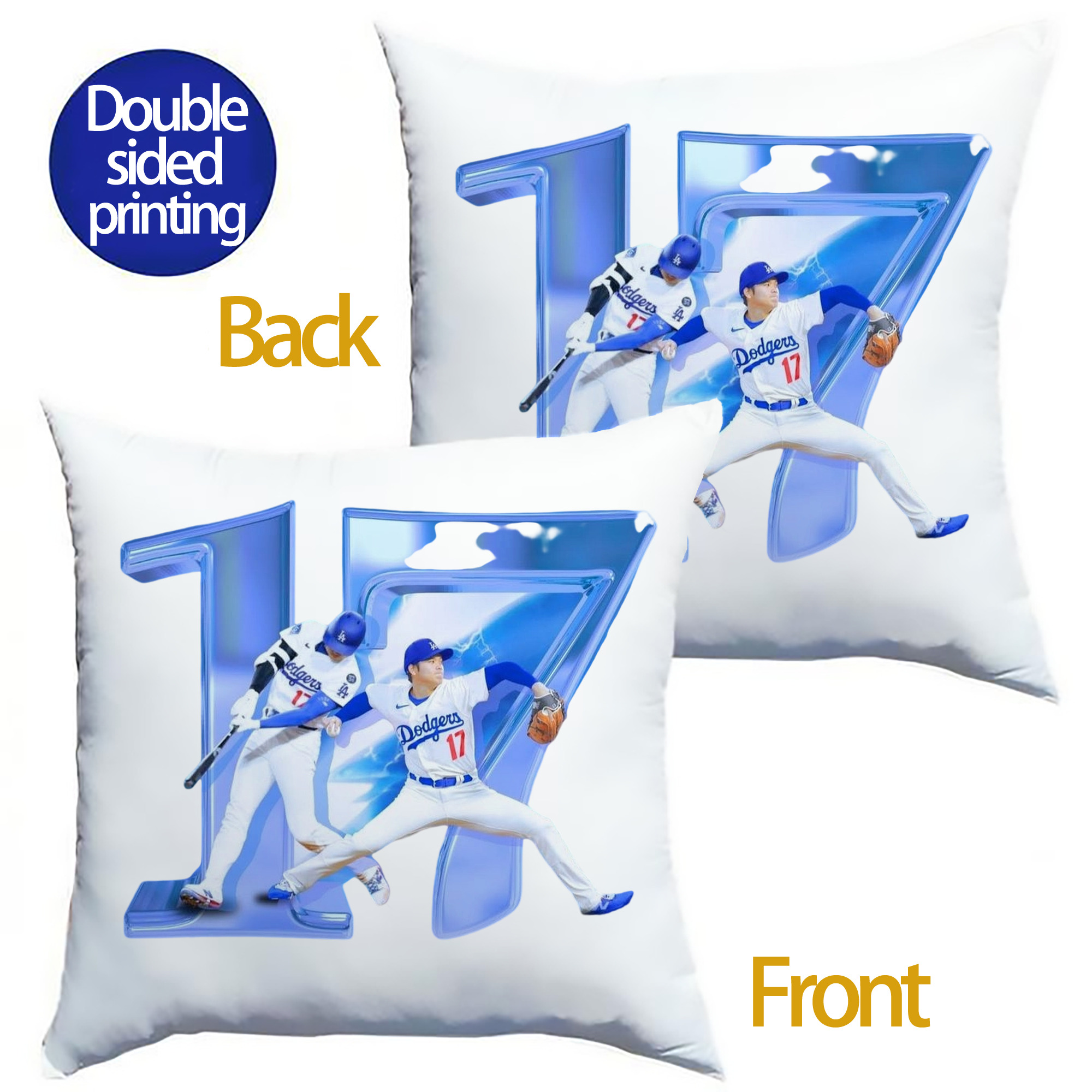  Soft Polyester Pillow Cover With Insert – Double-Sided Design, Invisible Zipper, Durable & Breathable – Easy Care Cushion Set