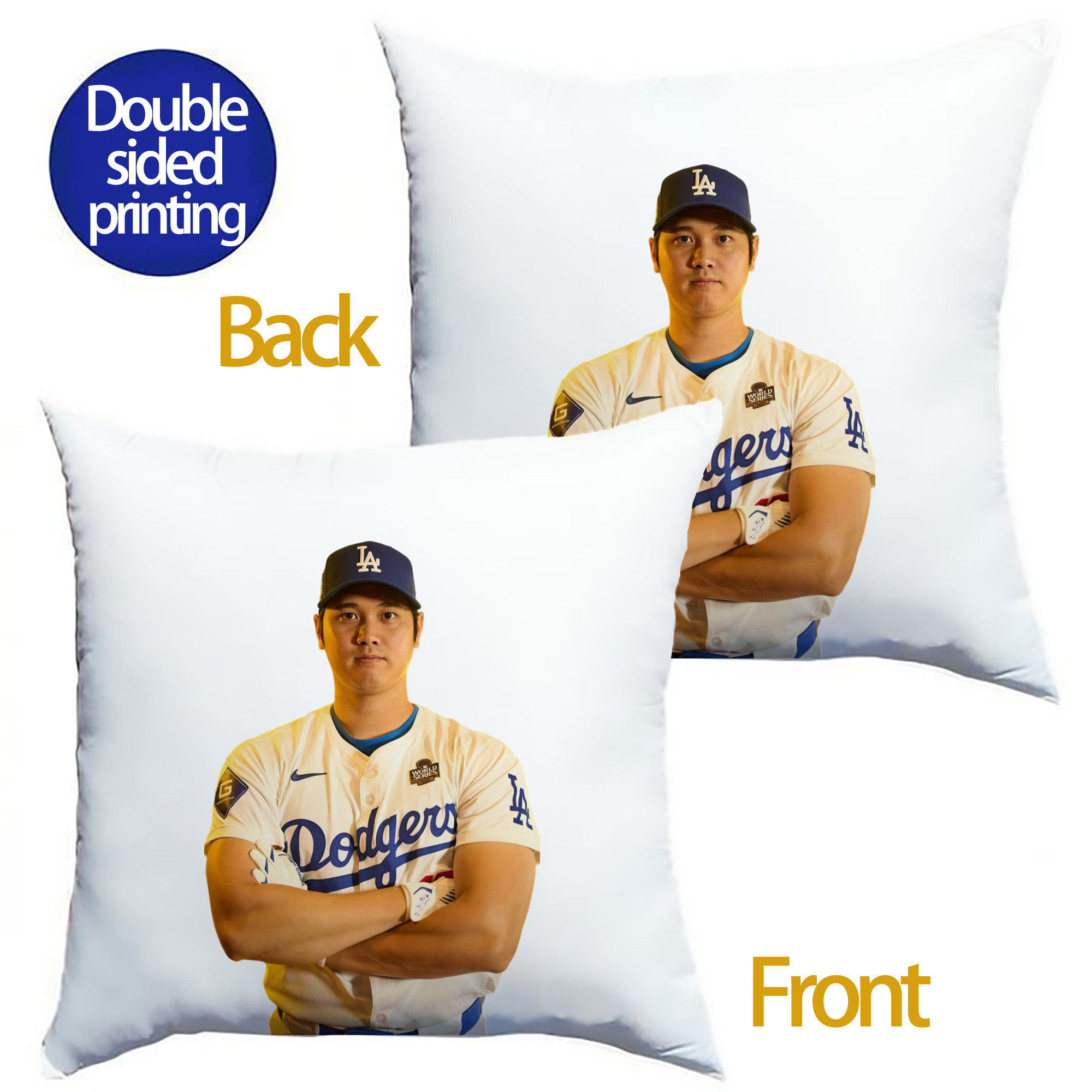  Soft Polyester Pillow Cover With Insert – Double-Sided Design, Invisible Zipper, Durable & Breathable – Easy Care Cushion Set