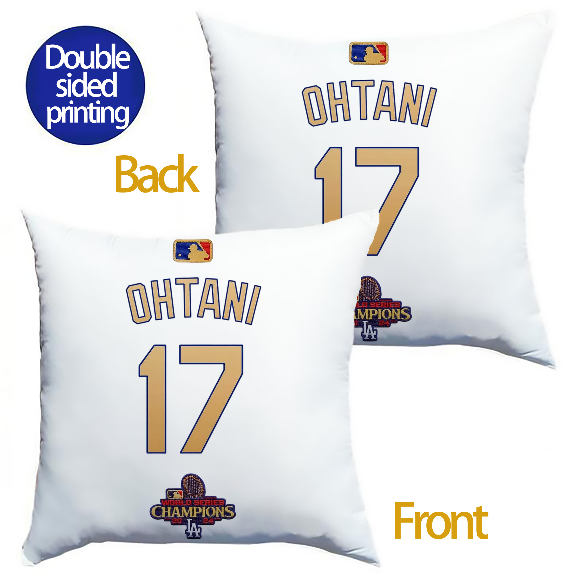  Soft Polyester Pillow Cover With Insert – Double-Sided Design, Invisible Zipper, Durable & Breathable – Easy Care Cushion Set