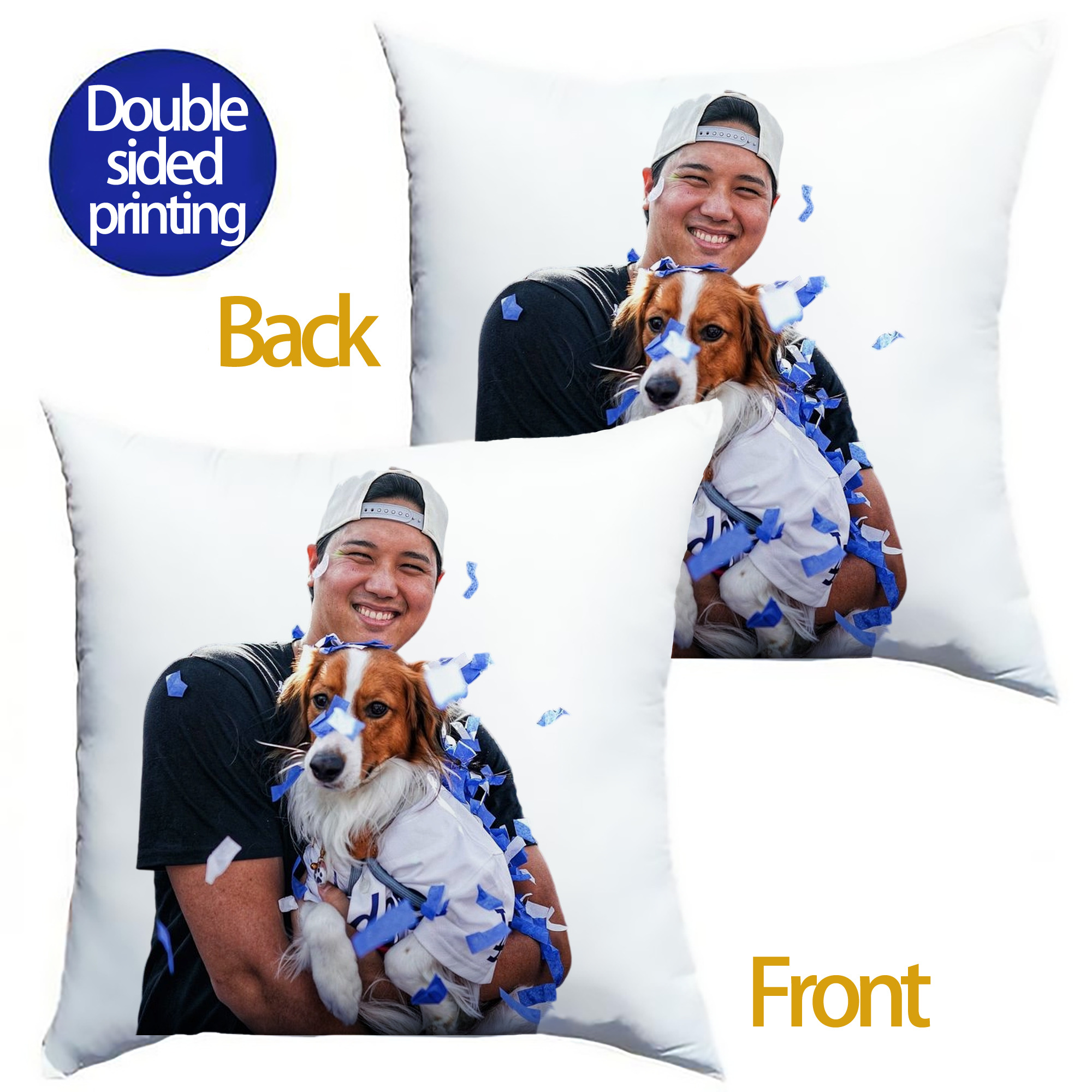  Soft Polyester Pillow Cover With Insert – Double-Sided Design, Invisible Zipper, Durable & Breathable – Easy Care Cushion Set