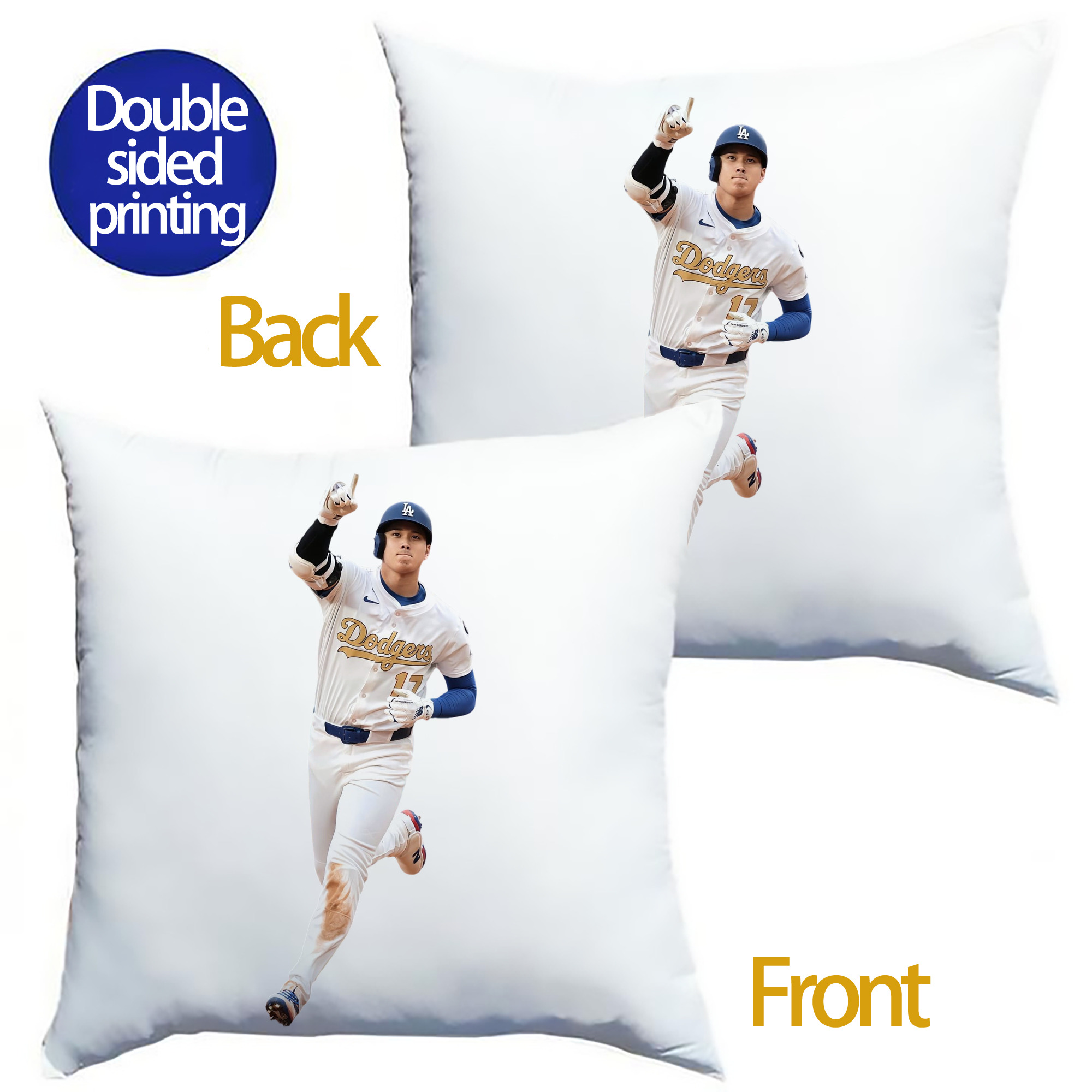  Soft Polyester Pillow Cover With Insert – Double-Sided Design, Invisible Zipper, Durable & Breathable – Easy Care Cushion Set