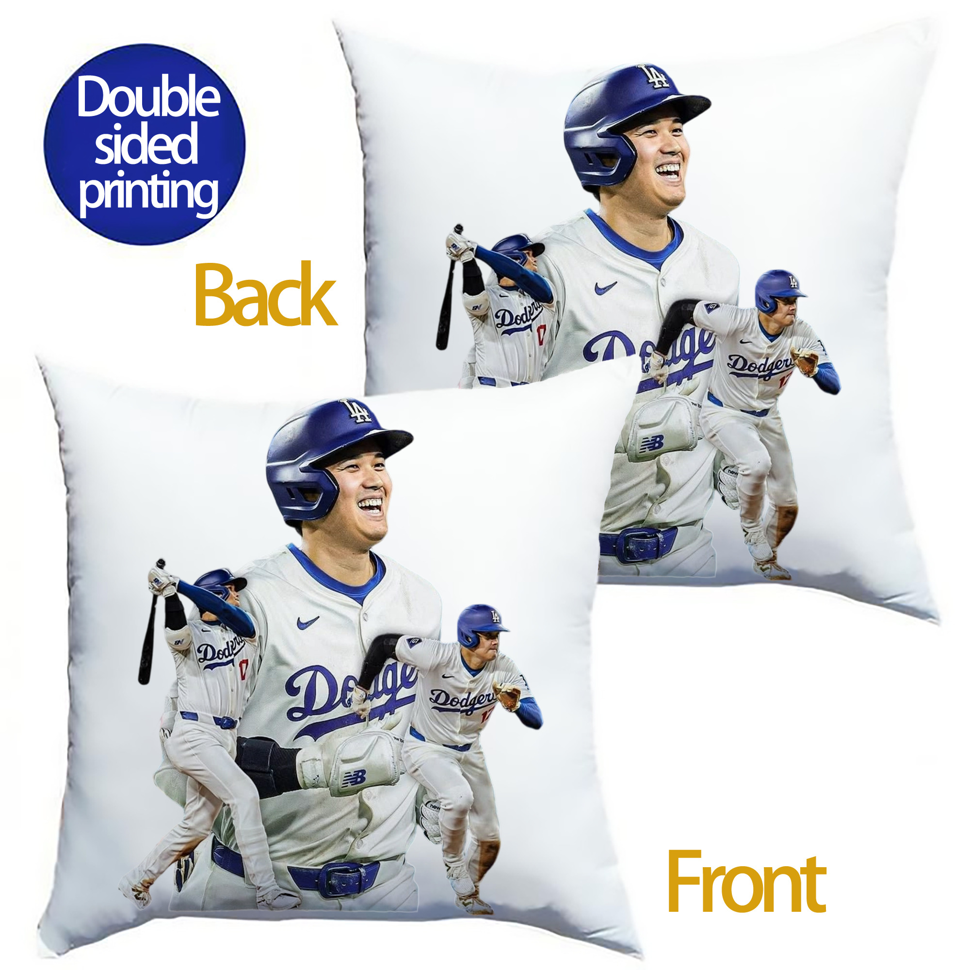  Soft Polyester Pillow Cover With Insert – Double-Sided Design, Invisible Zipper, Durable & Breathable – Easy Care Cushion Set