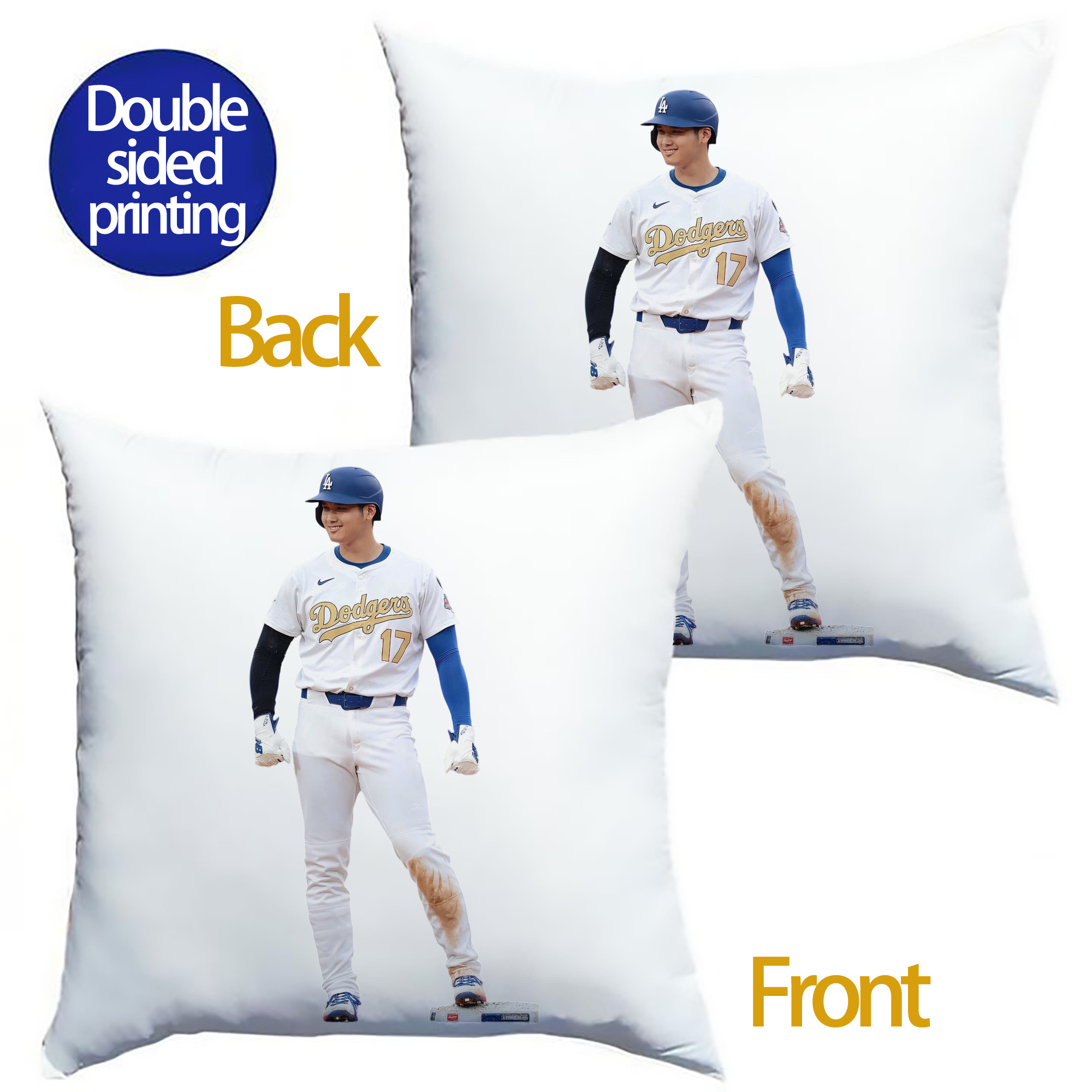  Soft Polyester Pillow Cover With Insert – Double-Sided Design, Invisible Zipper, Durable & Breathable – Easy Care Cushion Set