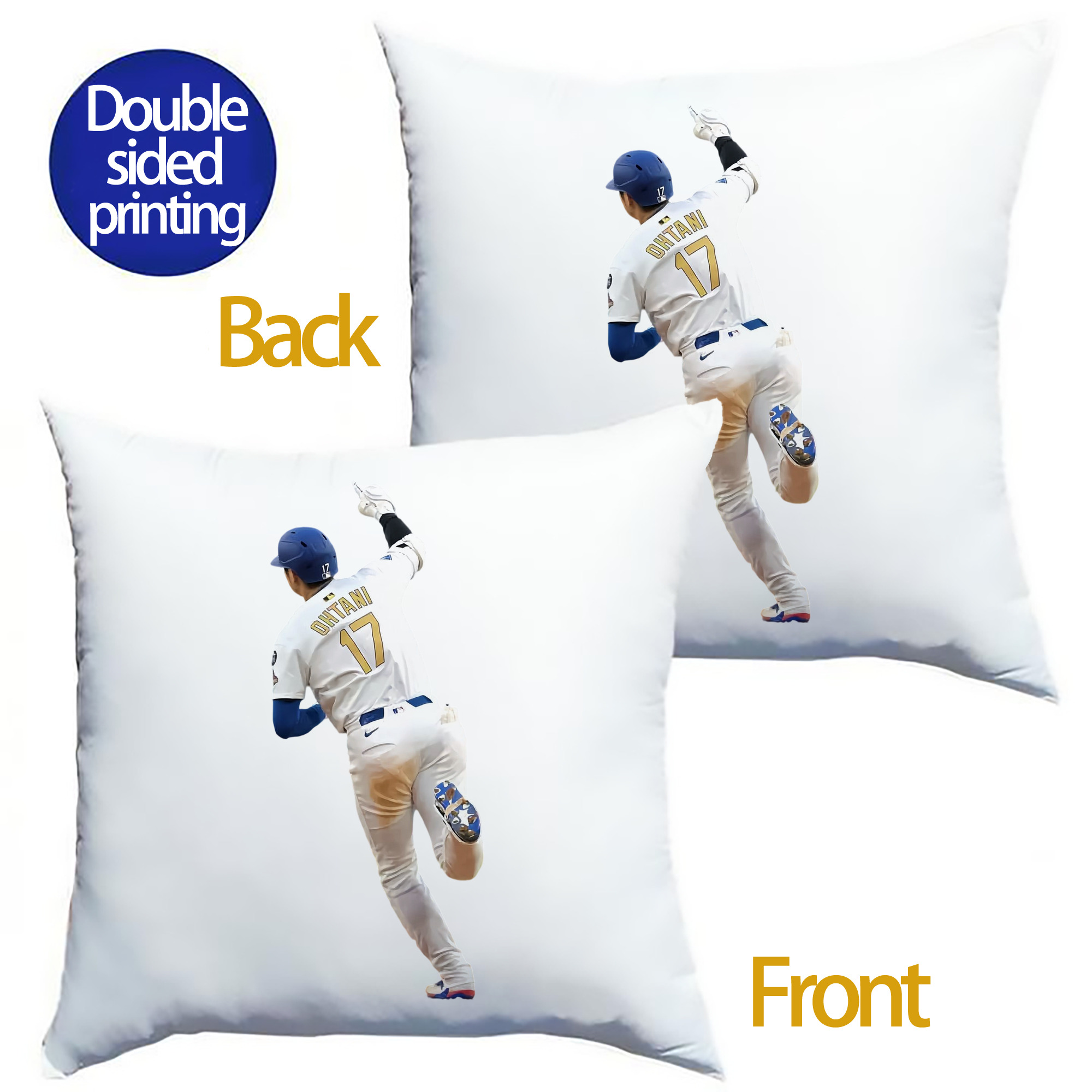  Soft Polyester Pillow Cover With Insert – Double-Sided Design, Invisible Zipper, Durable & Breathable – Easy Care Cushion Set