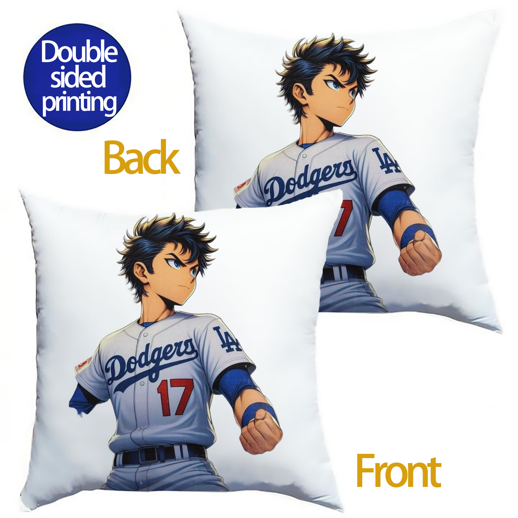  Soft Polyester Pillow Cover With Insert – Double-Sided Design, Invisible Zipper, Durable & Breathable – Easy Care Cushion Set