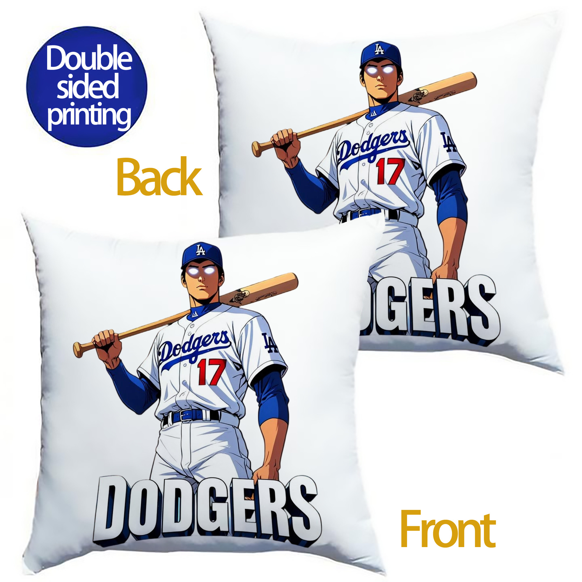  Soft Polyester Pillow Cover With Insert – Double-Sided Design, Invisible Zipper, Durable & Breathable – Easy Care Cushion Set