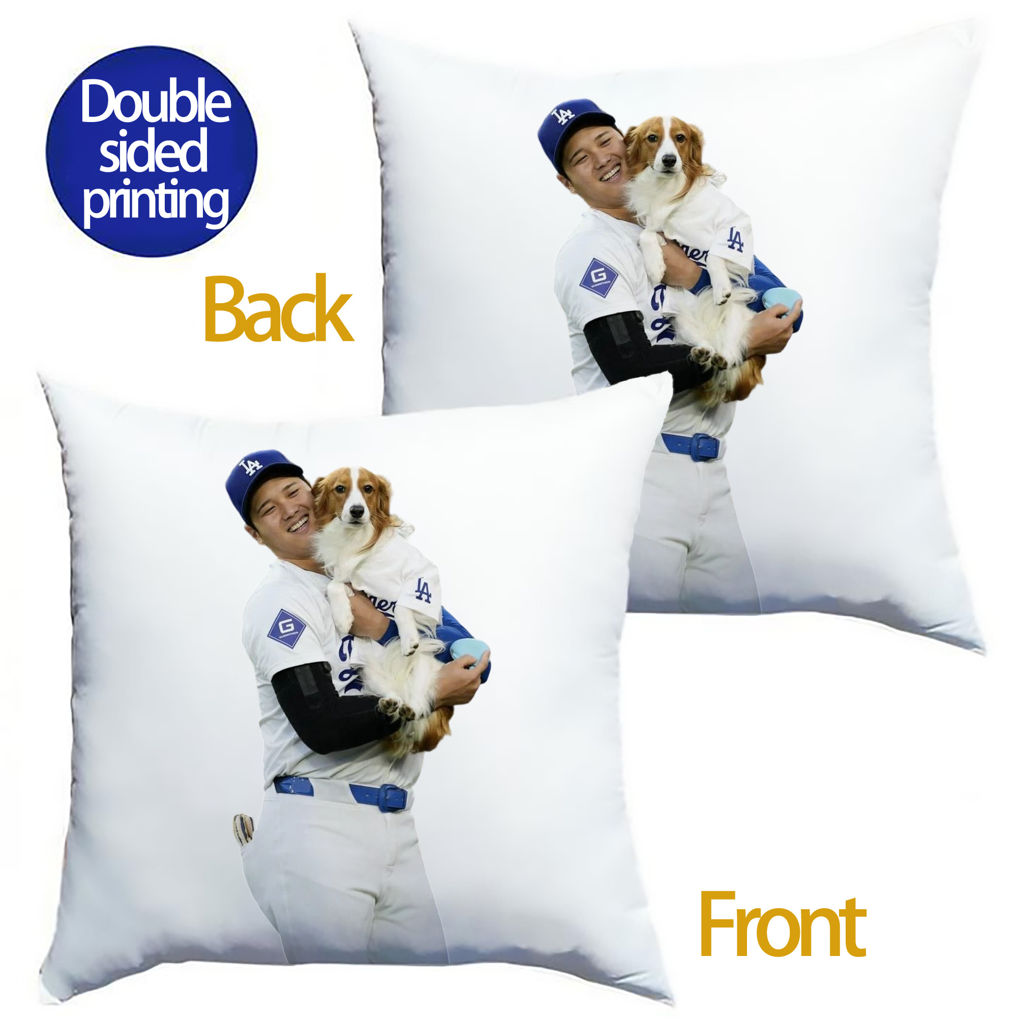  Soft Polyester Pillow Cover With Insert – Double-Sided Design, Invisible Zipper, Durable & Breathable – Easy Care Cushion Set