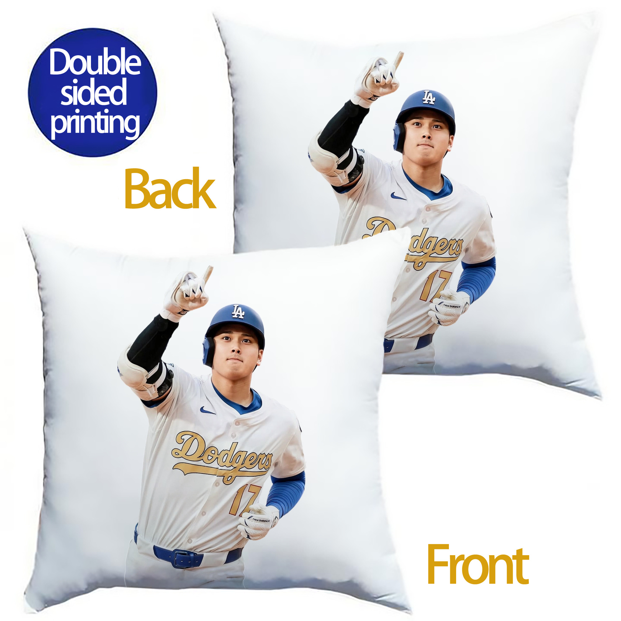  Soft Polyester Pillow Cover With Insert – Double-Sided Design, Invisible Zipper, Durable & Breathable – Easy Care Cushion Set